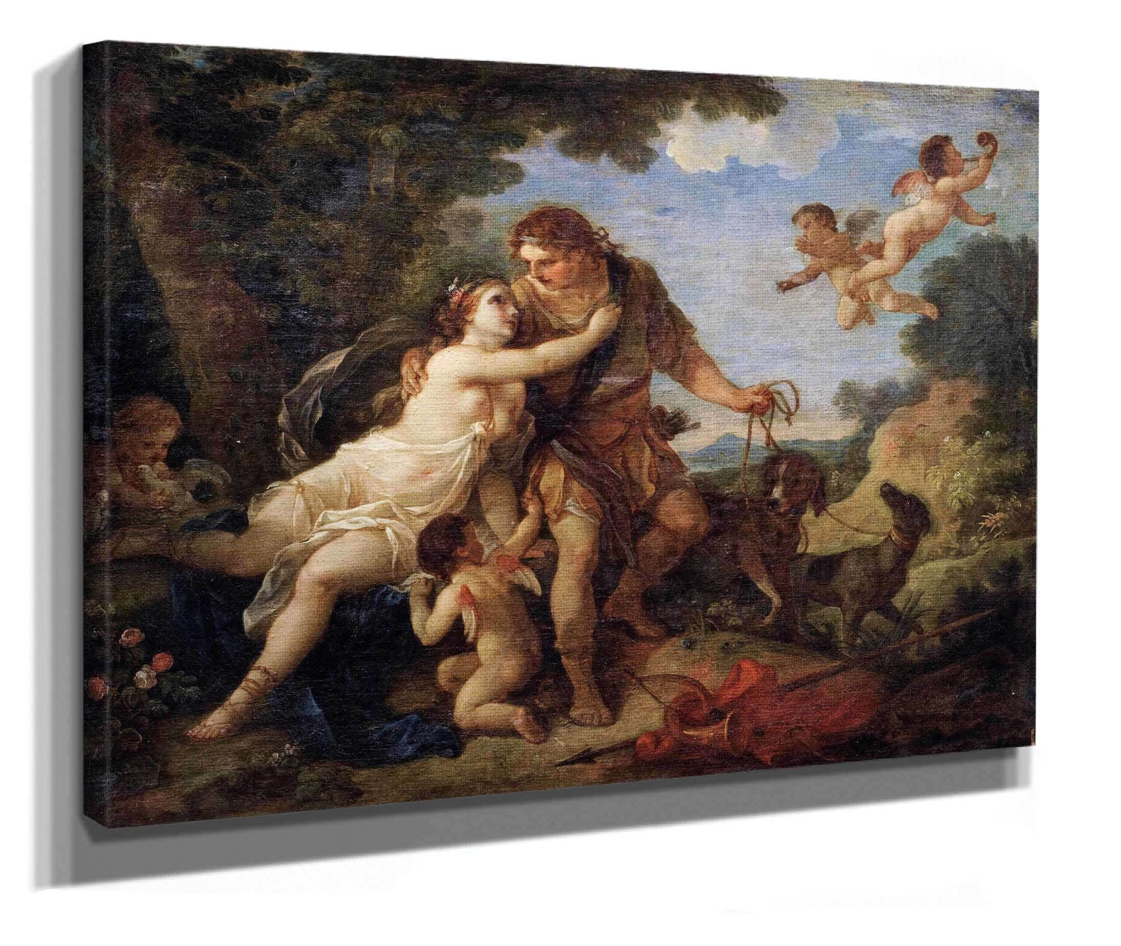 Venus And Adonis by Charles Joseph Natoire - Image 2