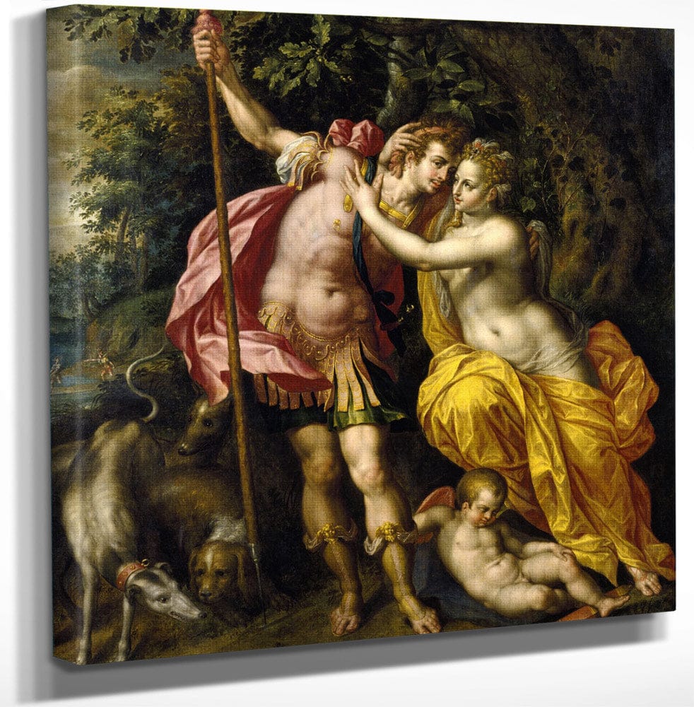 Venus And Adonis By Hendrick De Clerck