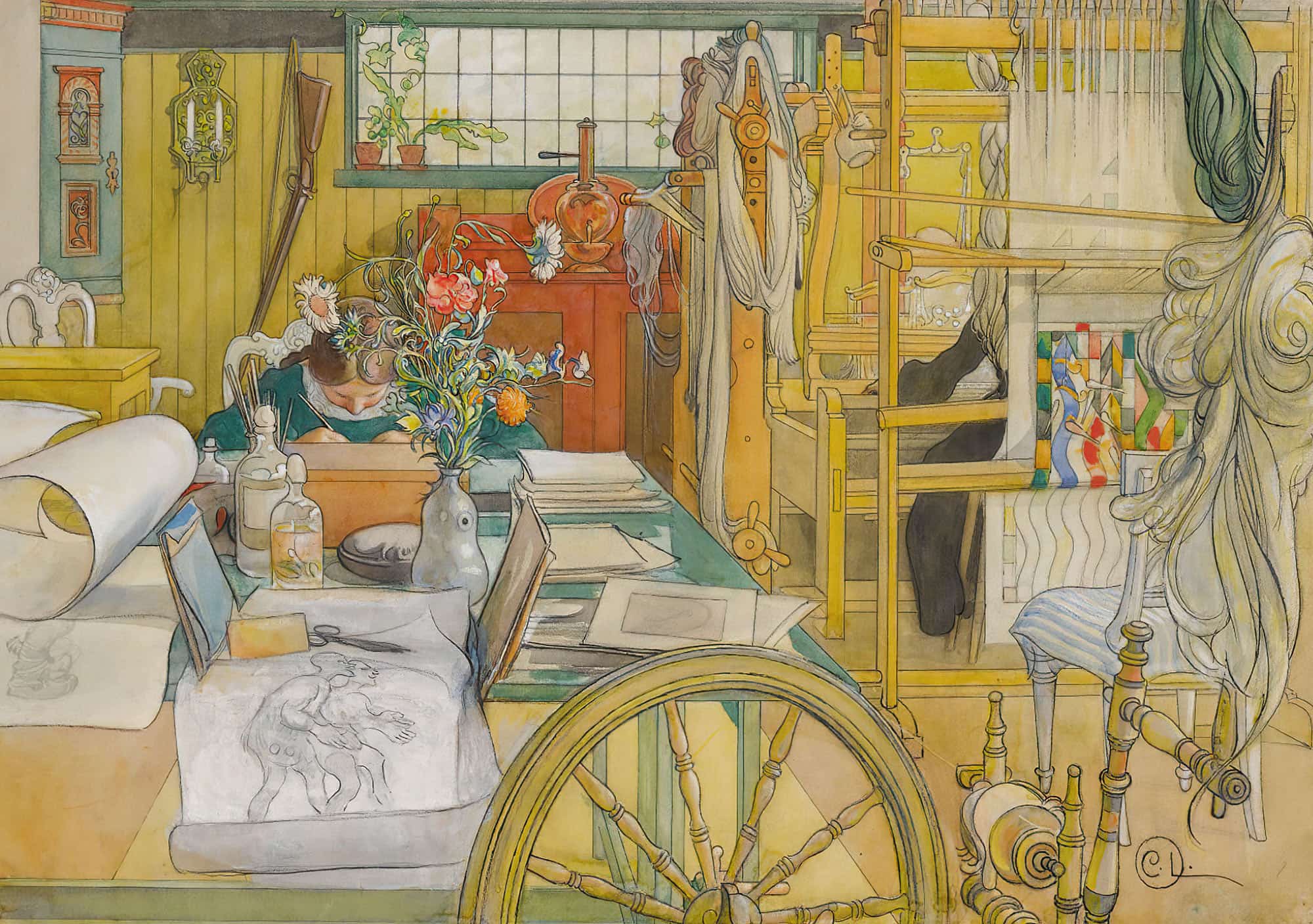 Verkstaden The Workshop by Carl Larsson