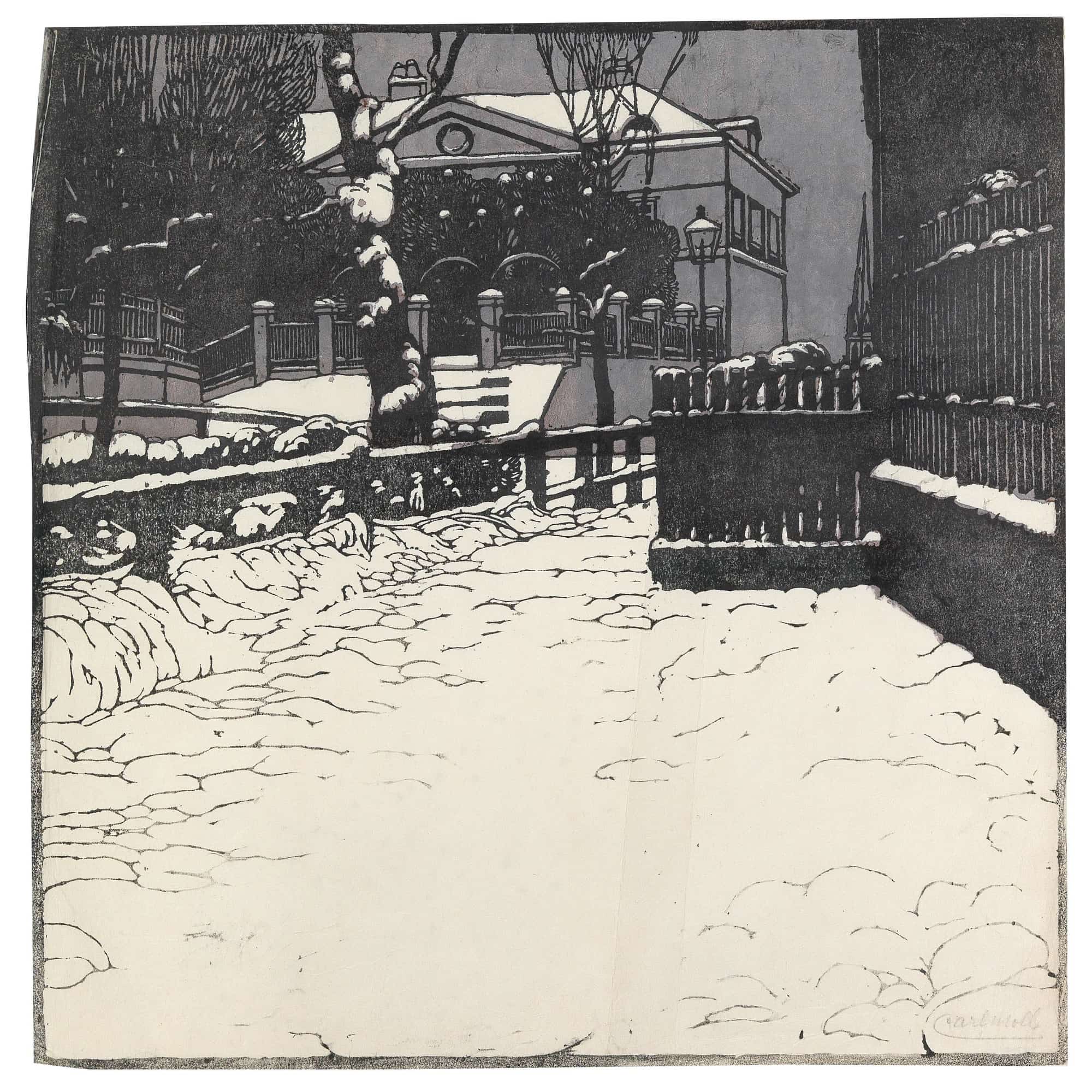 Verschneite Villa In Dobling by Carl Moll - Image 4