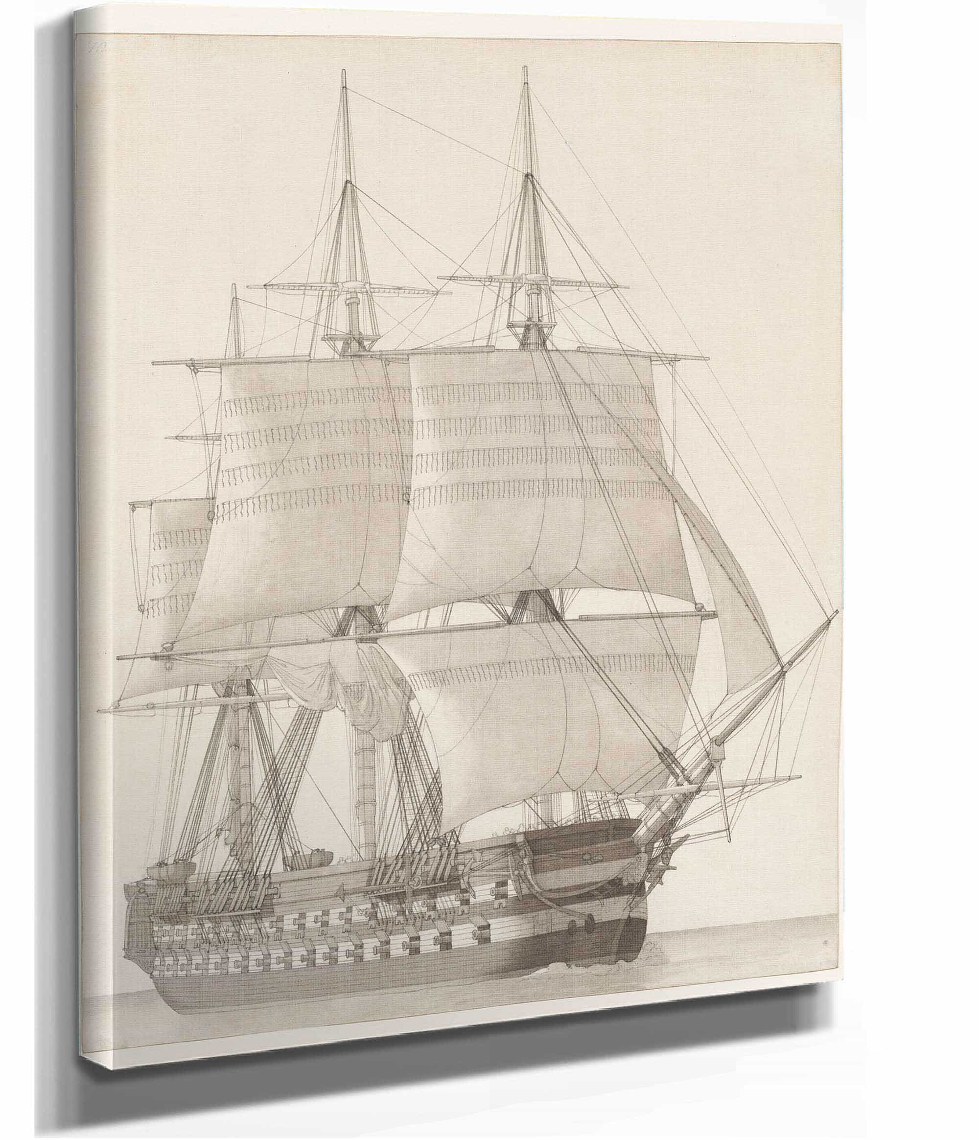 Vessel Of The Russian Line Vaisseau De Ligne Russe by Christoffer Wilhelm Eckersberg - Image 2