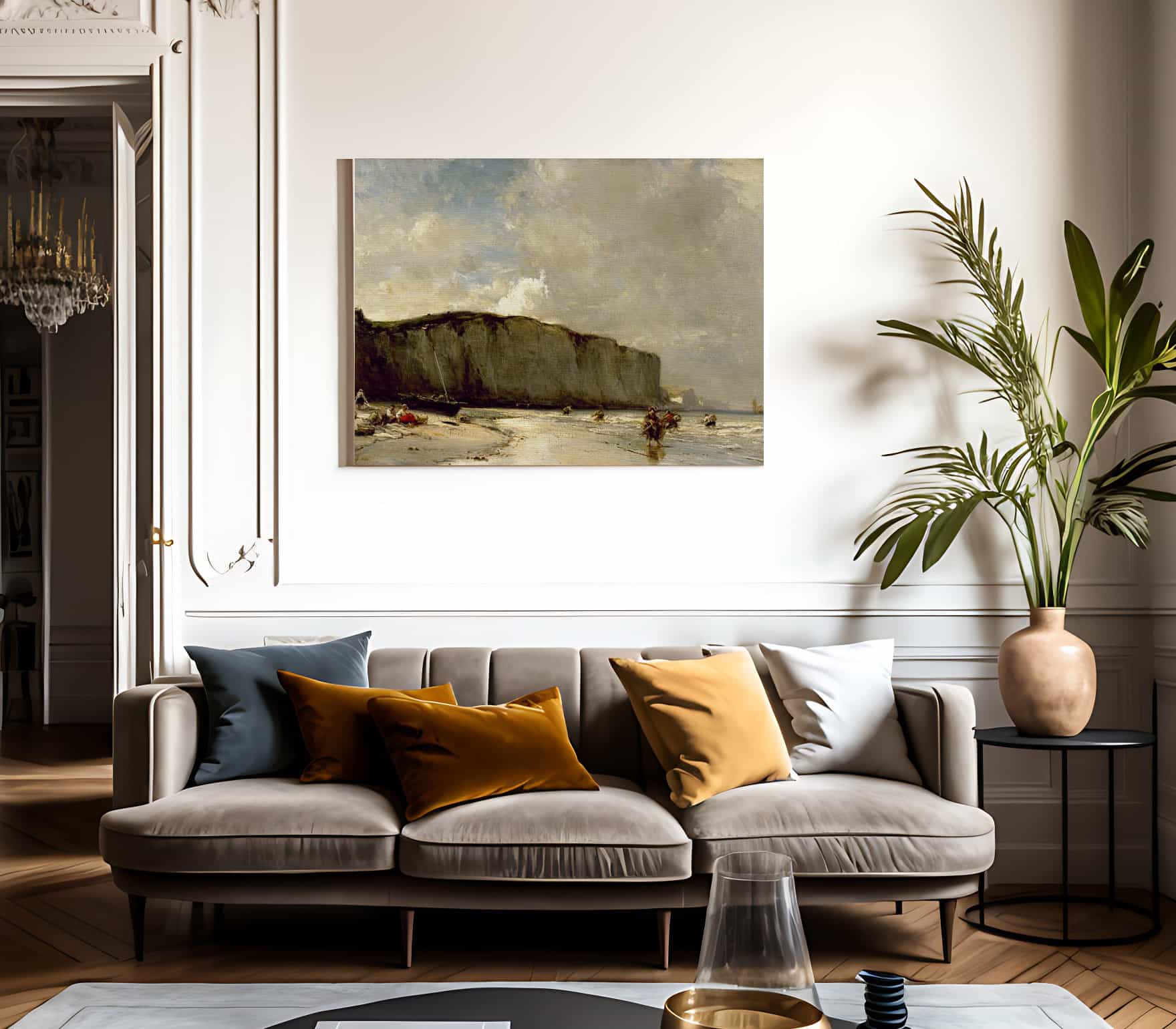 View Along The Norman Coast By Eugene Isabey - Image 3
