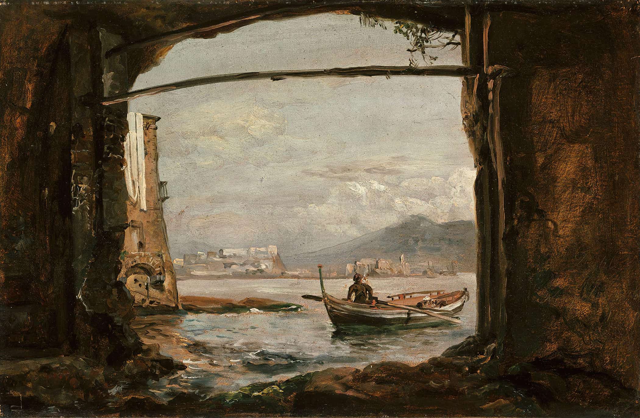 View From A Grotto Near Posillipo by Johan Christian Dahl - Image 2