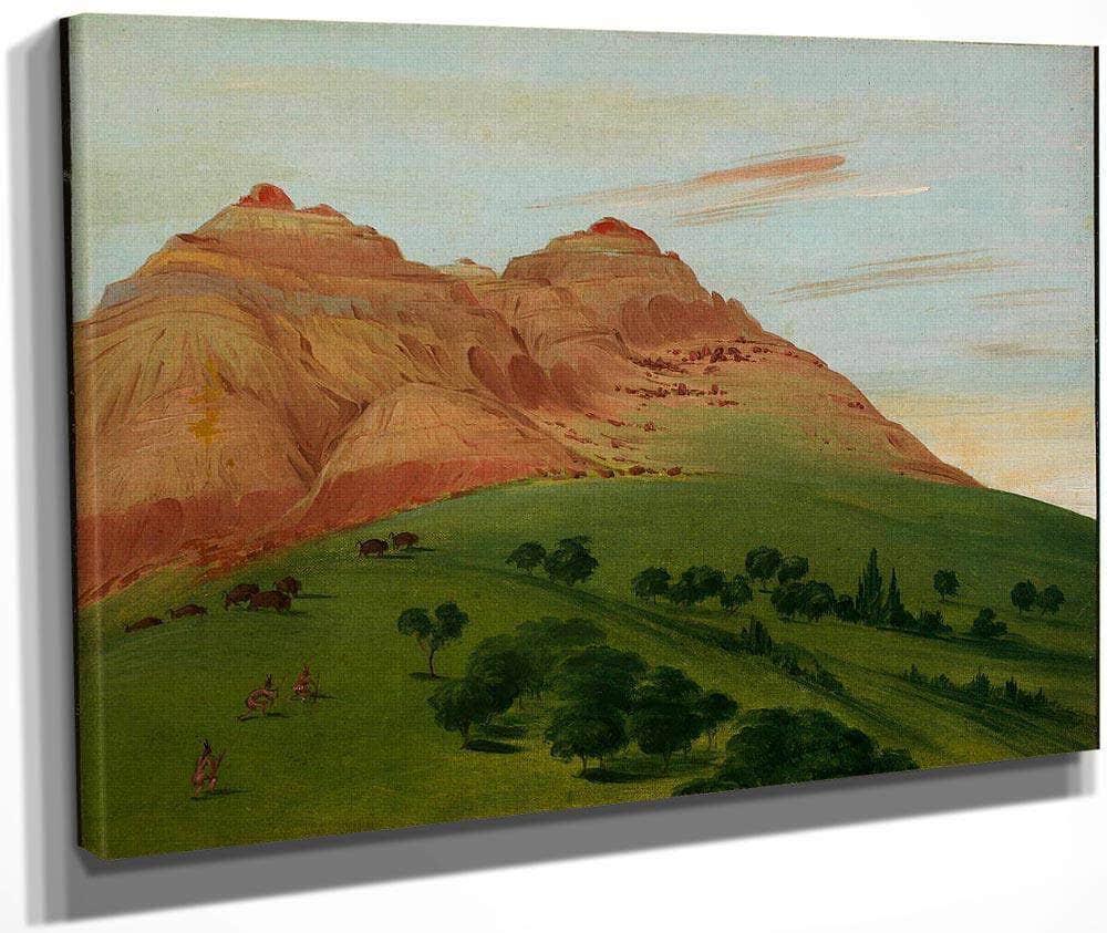 View In The Grand Detour, 1900 Miles Above St. Louis By George Catlin