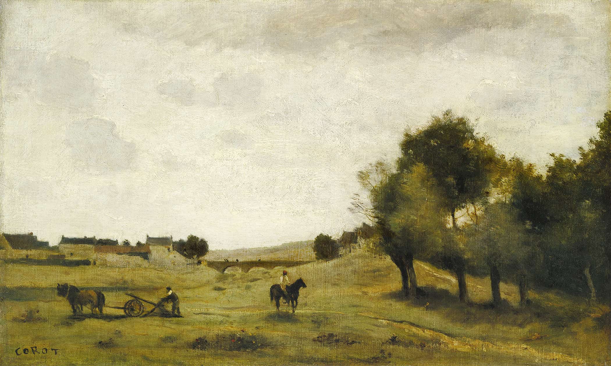 View Near Epernon by Jean Baptiste Camille Corot - Image 2