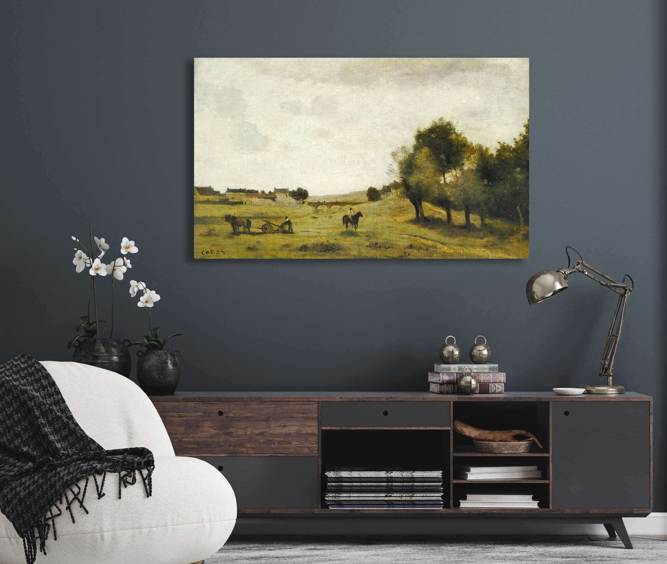 View Near Epernon by Jean Baptiste Camille Corot - Image 5
