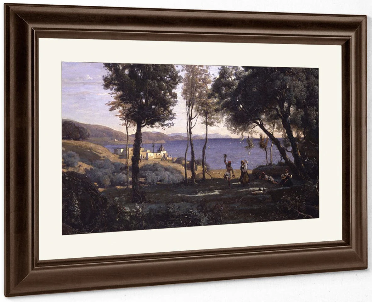 View Near Naples By Jean Baptiste Camille Corot - Image 5