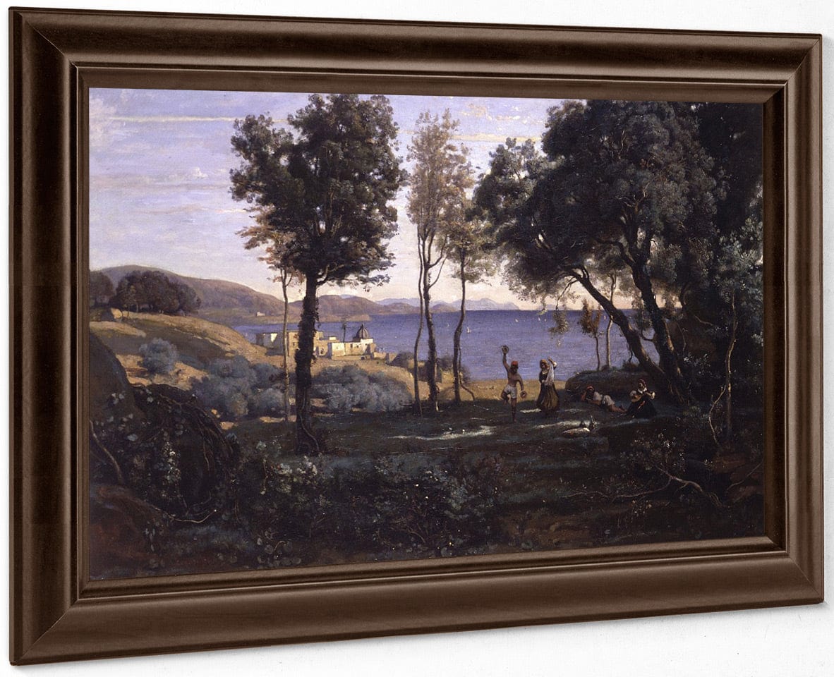 View Near Naples By Jean Baptiste Camille Corot - Image 6