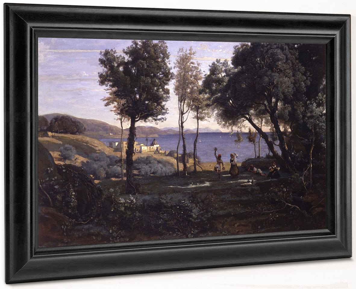 View Near Naples By Jean Baptiste Camille Corot - Image 8