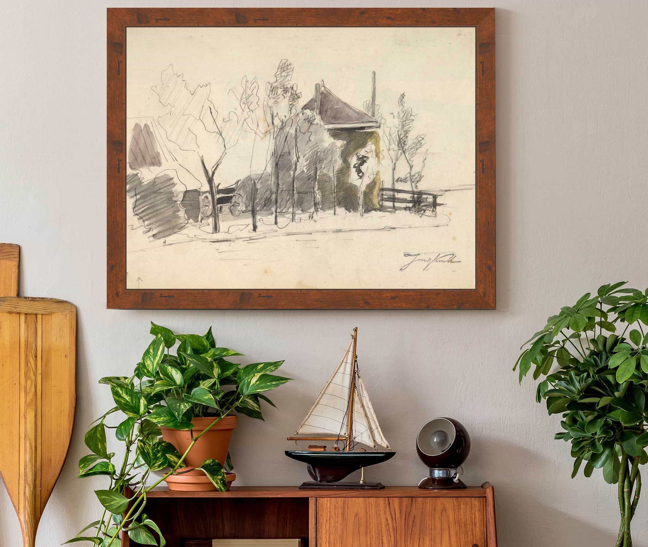 View Of A Farm by Johan Barthold Jongkind - Image 3