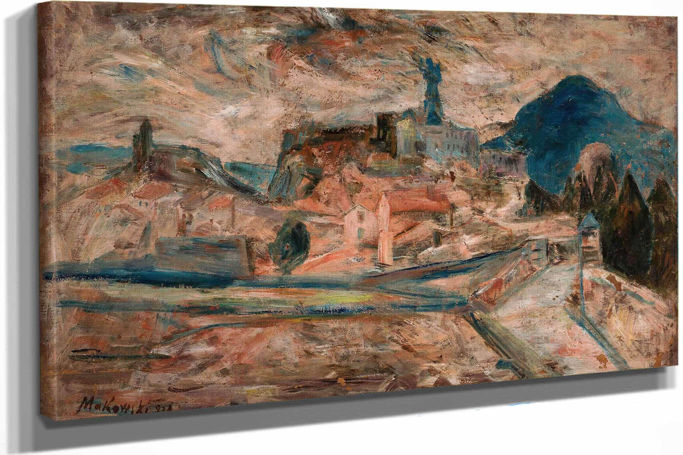View Of A Small Town In The Mountains Le Puy by Tadeusz Makowski