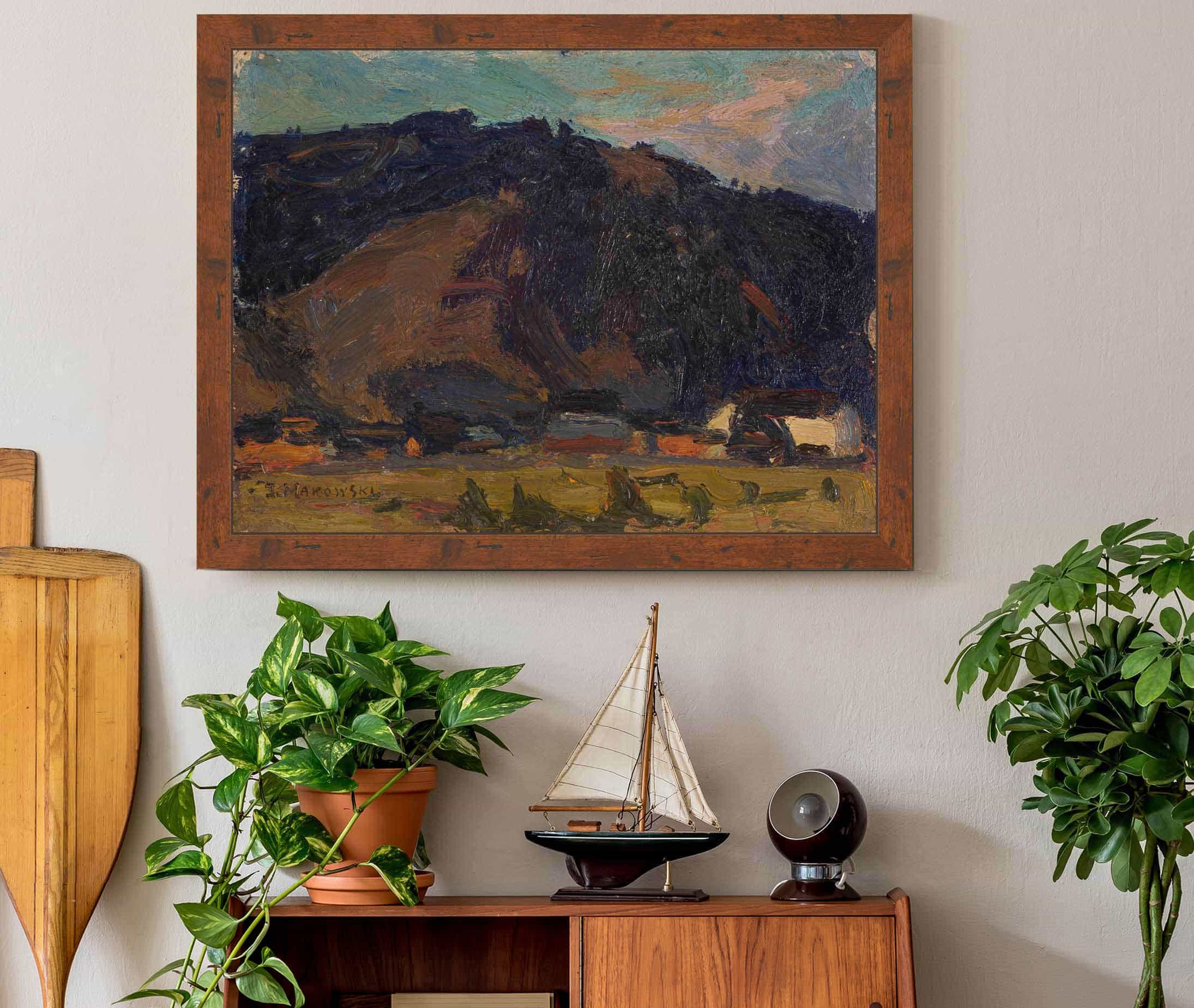 View Of A Village Against The Background Of A Mountain by Tadeusz Makowski - Image 3