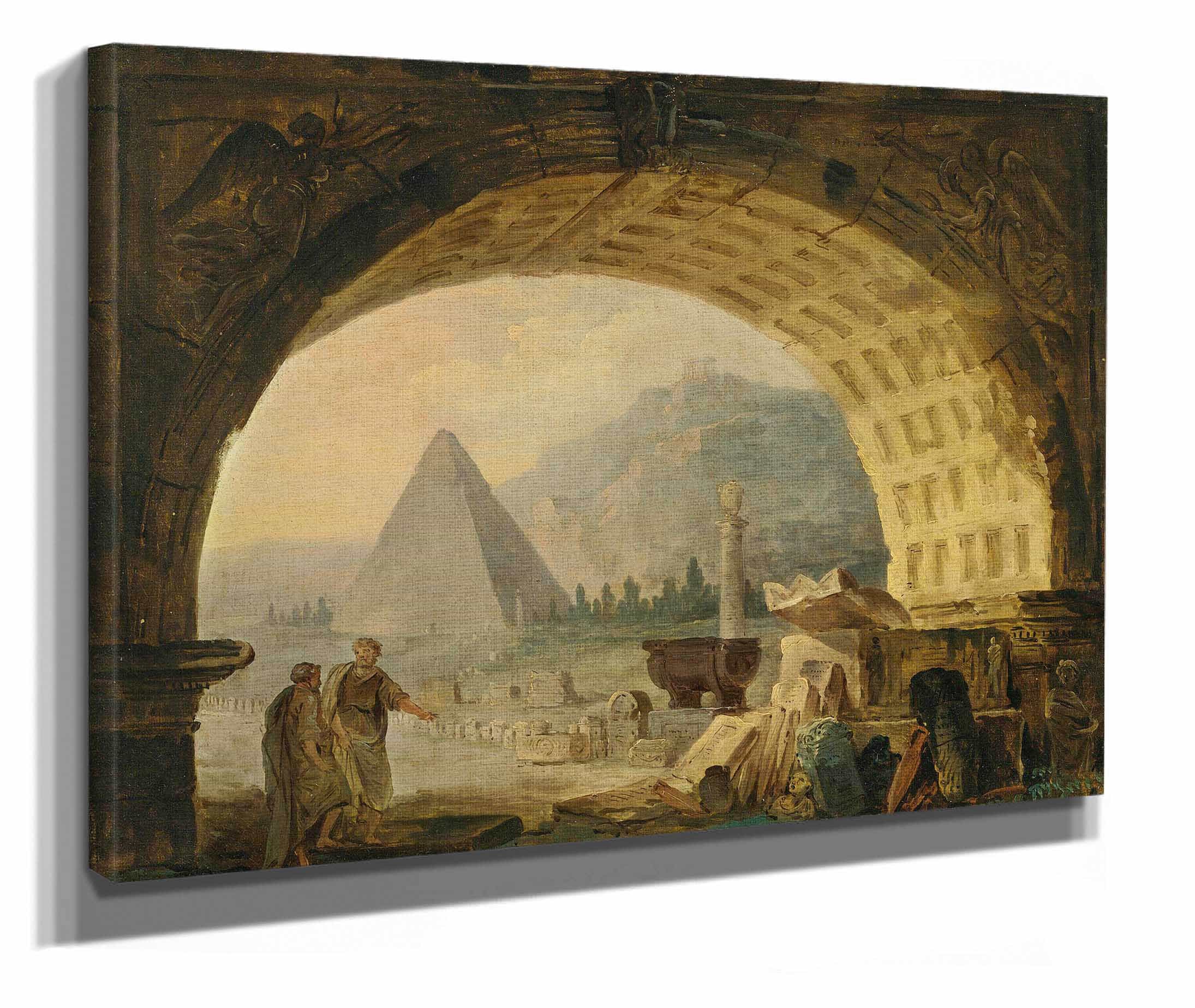 View Of Antiquities Under An Arch by Hubert Robert - Image 2