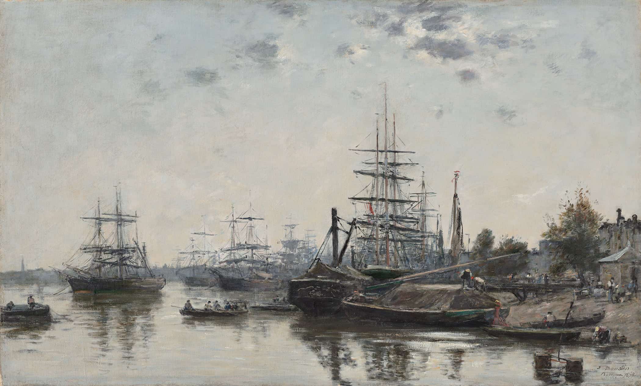 View Of Bordeaux From The Quai Des Chartrons by Eugene Boudin - Image 2
