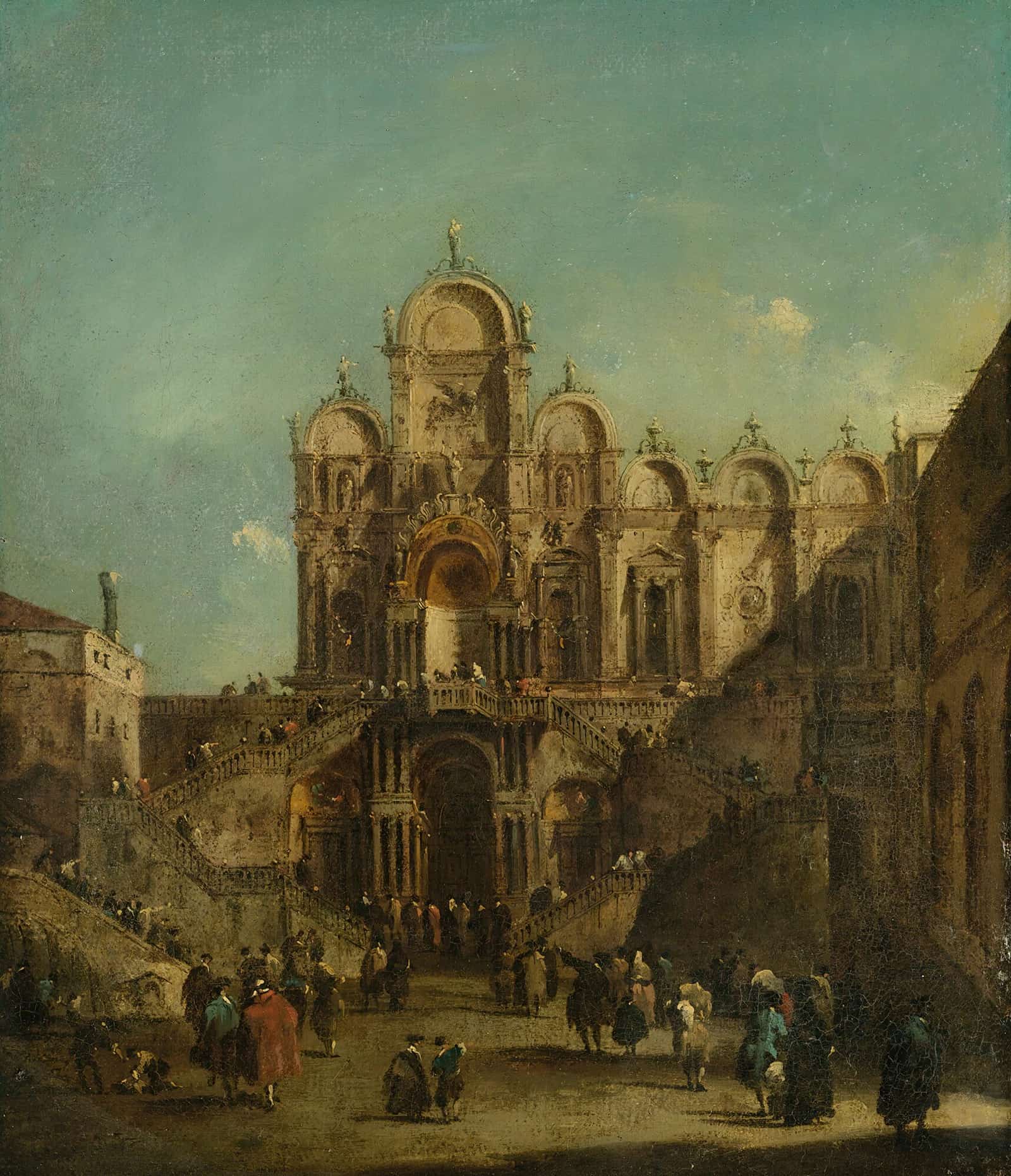View Of Campo San Zanipolo With The Loggia Erected On The Occasion Of The Blessing Of Pope Pius Vi by Francesco Guardi