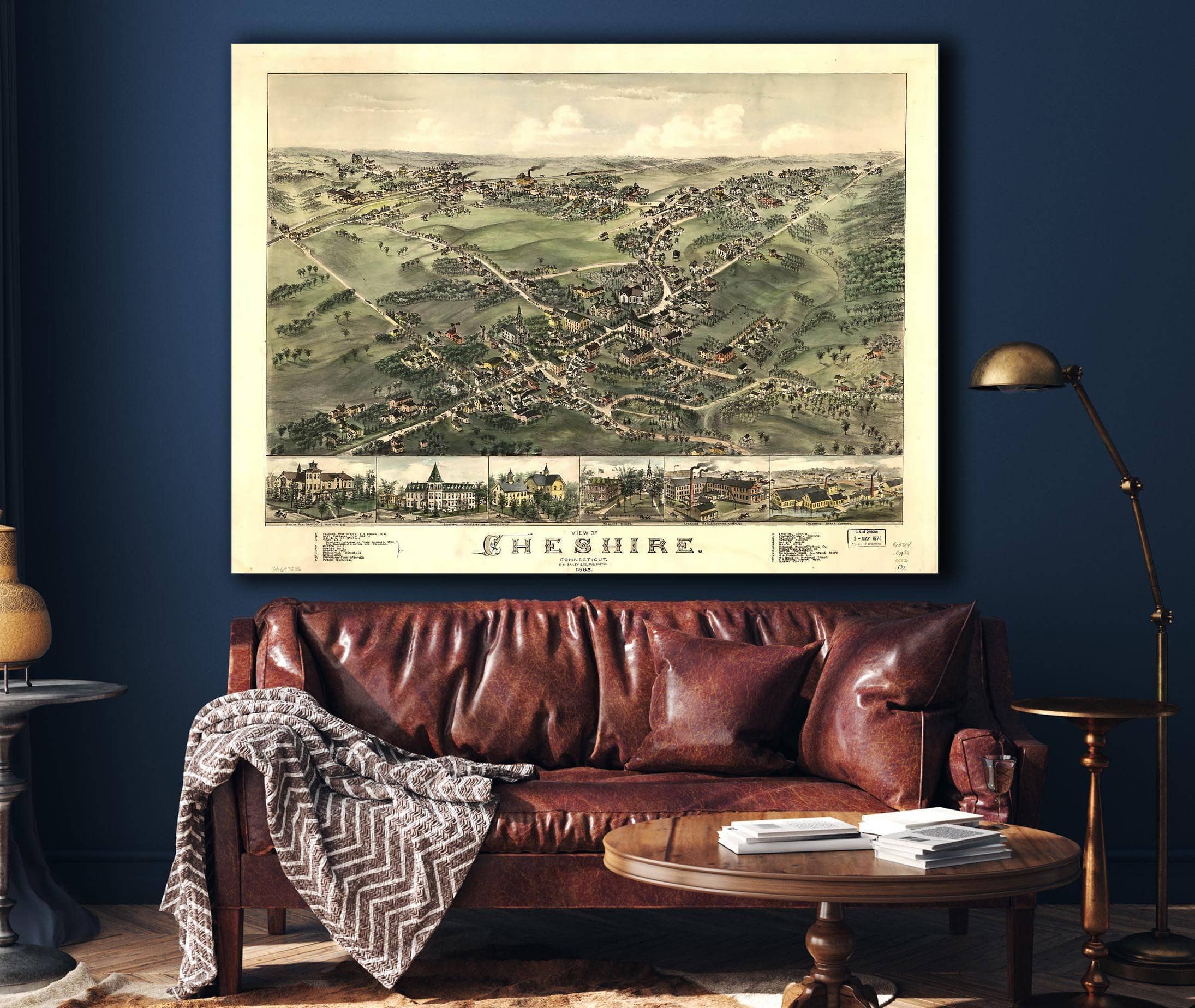 View Of Cheshire Connecticut 1882 State of Connecticut - Image 4