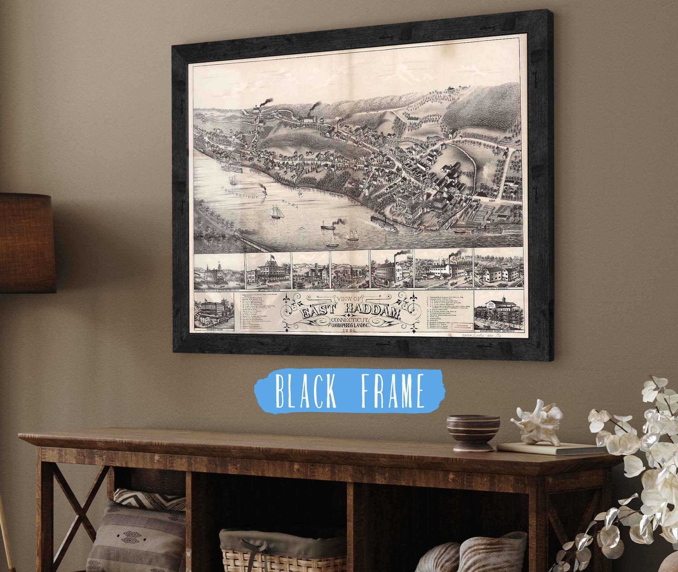 View Of East Haddam Connecticut And Goodspeeds Landing 1880 State of Connecticut - Image 2