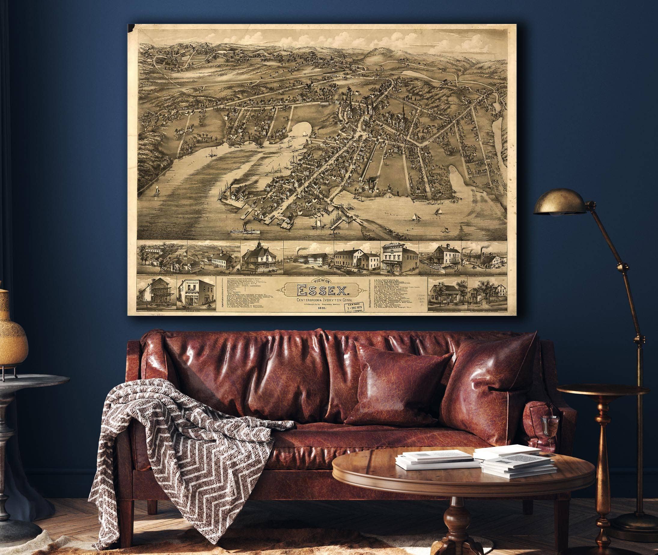View Of Essex Centerbrook & Ivoryton Conn 1881 State of Connecticut - Image 4