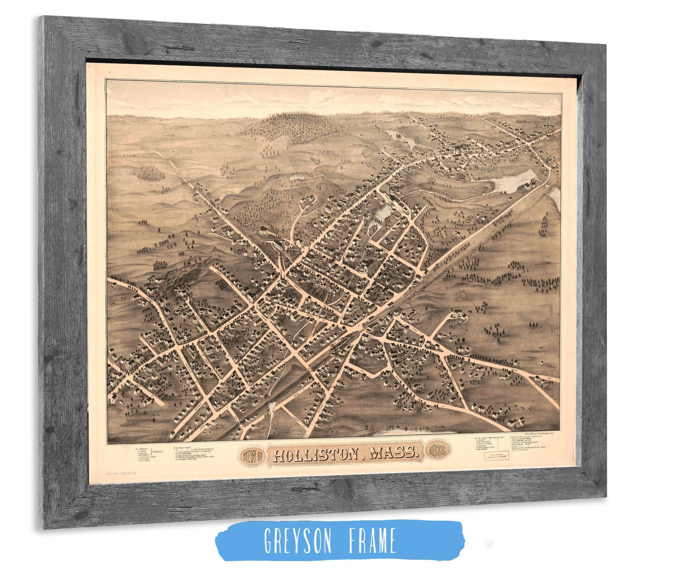 View Of Holliston Mass 1878 State of Massachusetts - Image 6