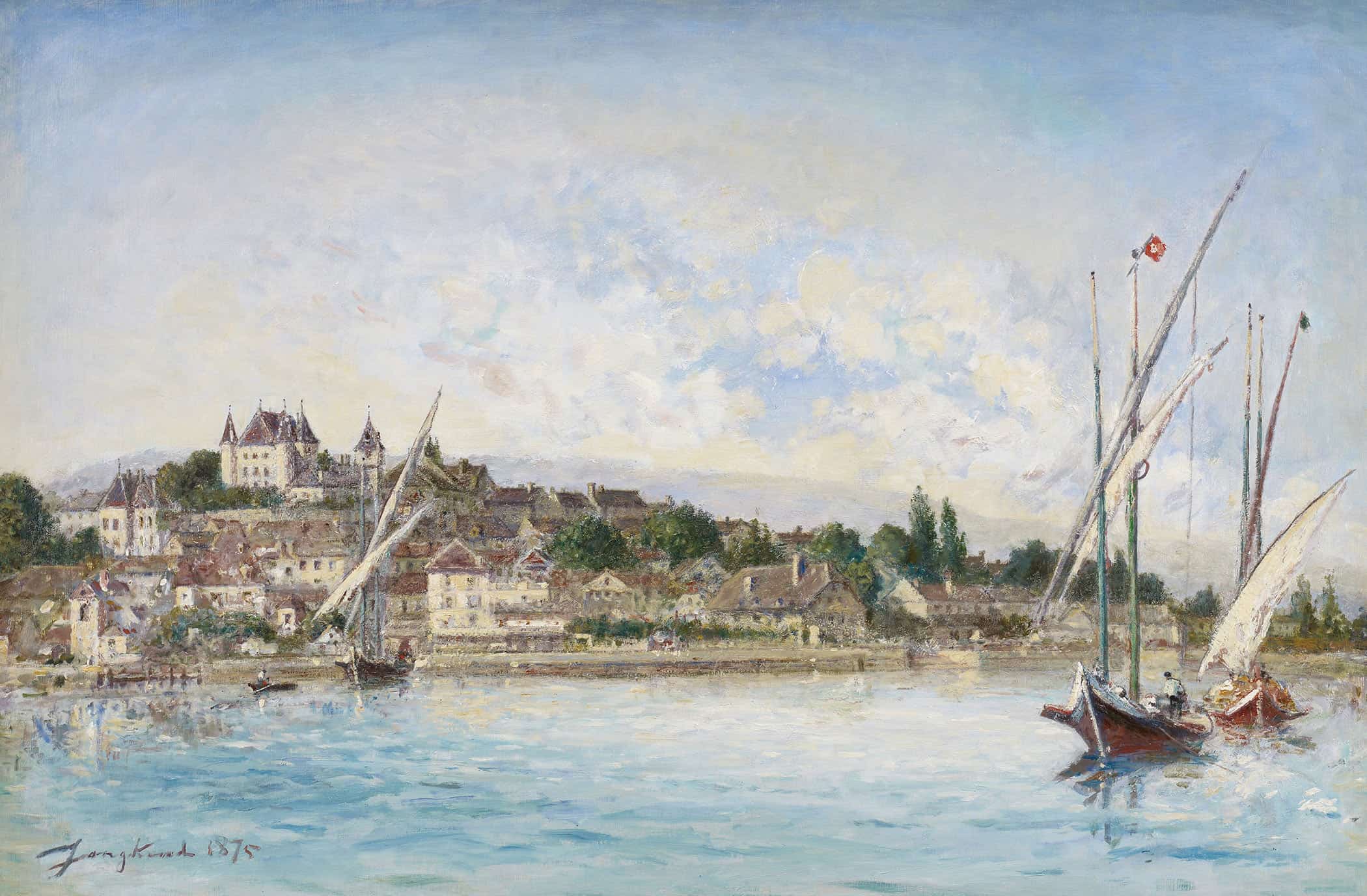 View Of Lake Leman At Nyon by Johan Barthold Jongkind - Image 2