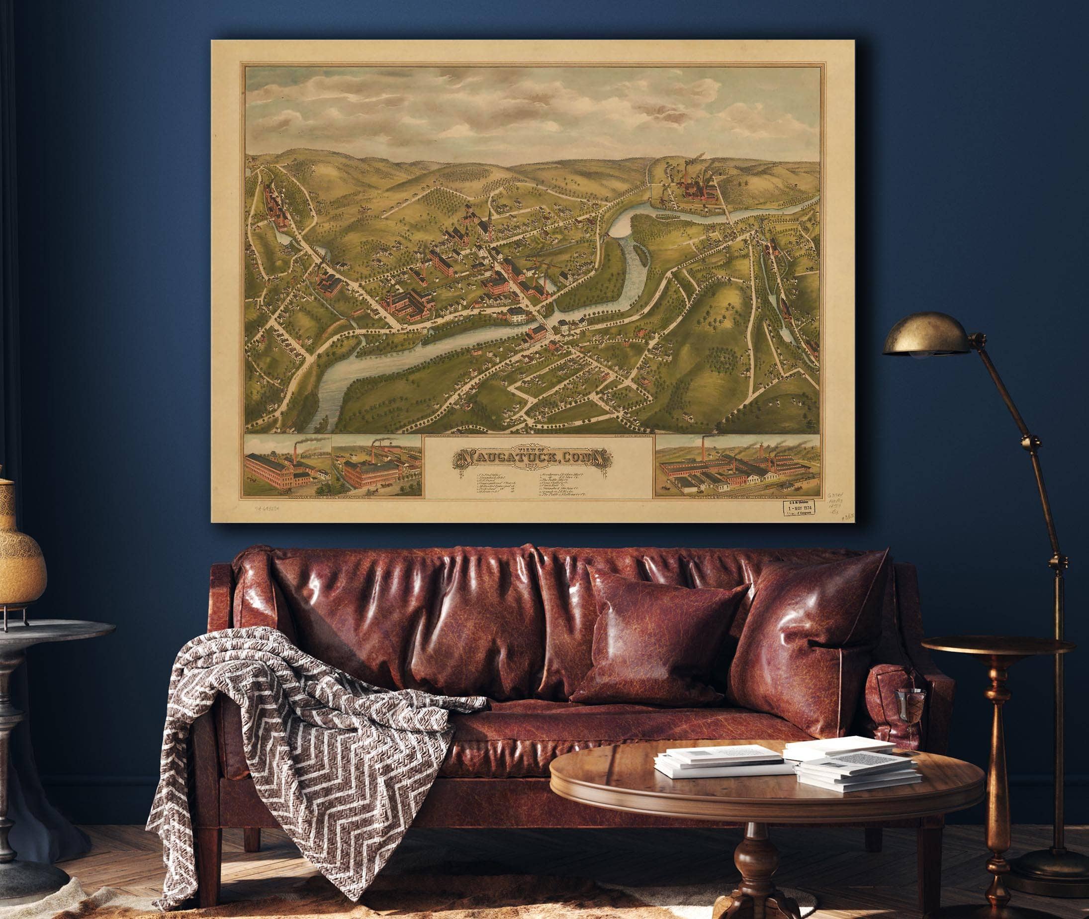 View Of Naugatuck Conn 1877 State of Connecticut - Image 4