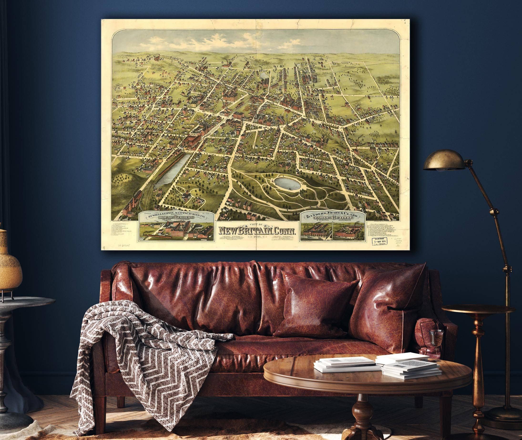 View Of New Britain Conn 1875 State of Connecticut - Image 4