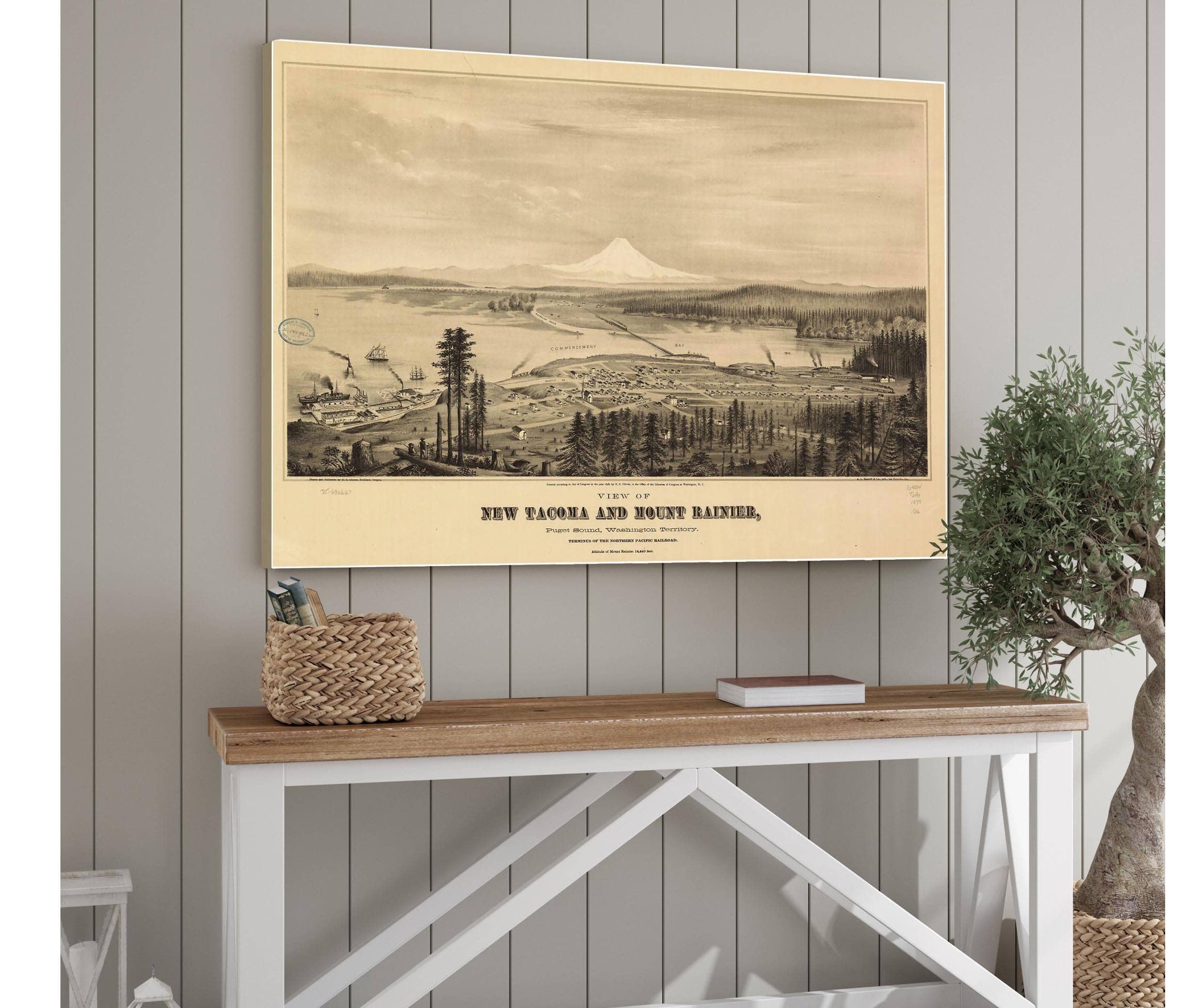 View Of New Tacoma And Mount Rainier Puget Sound Washington Territory State Of Washington - Image 6