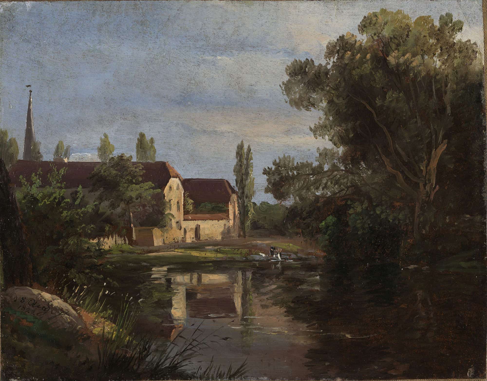 View Of Plauen At The River Weisseritz by Johan Christian Dahl