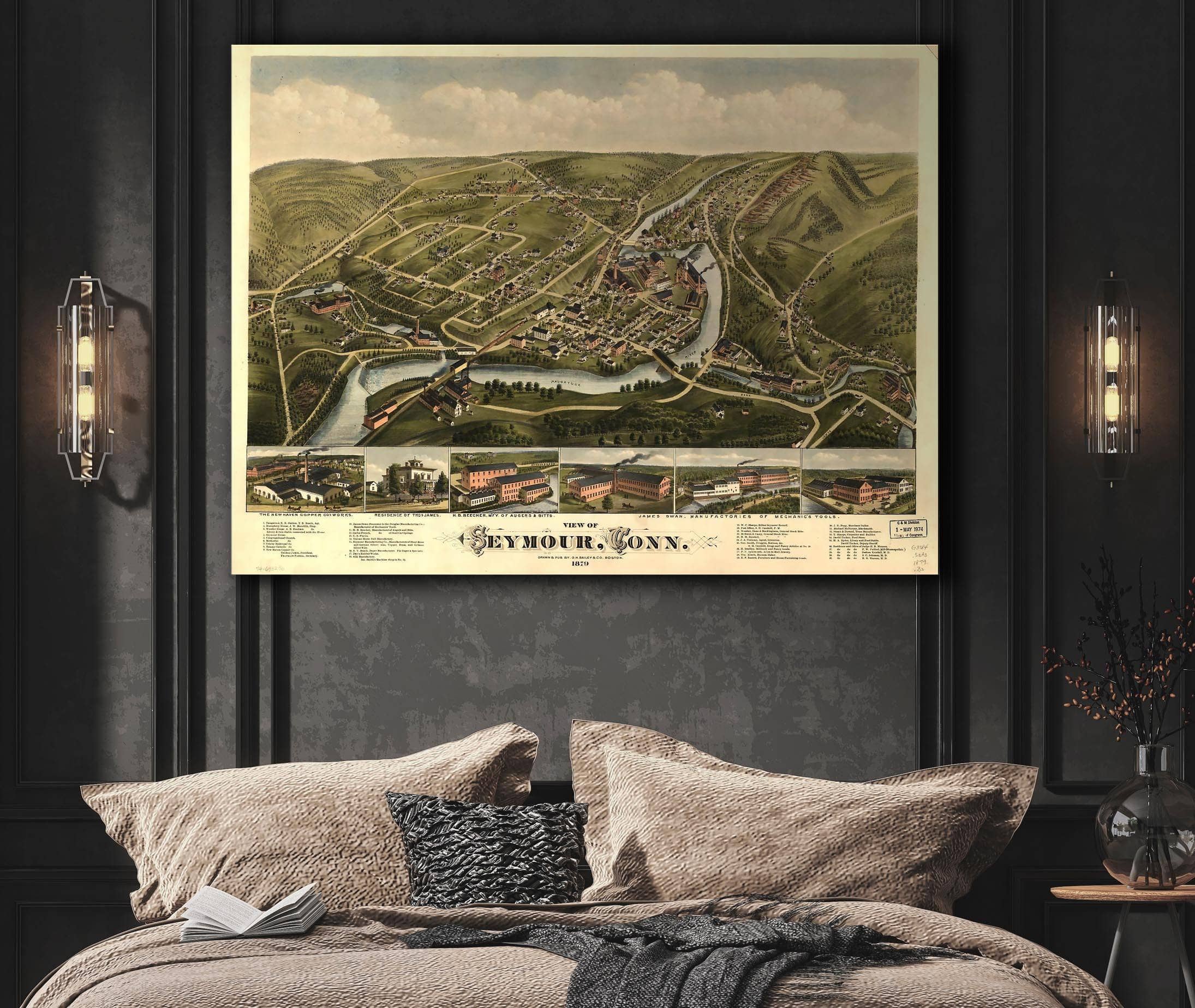 View Of Seymour Conn 1879 State of Connecticut - Image 3