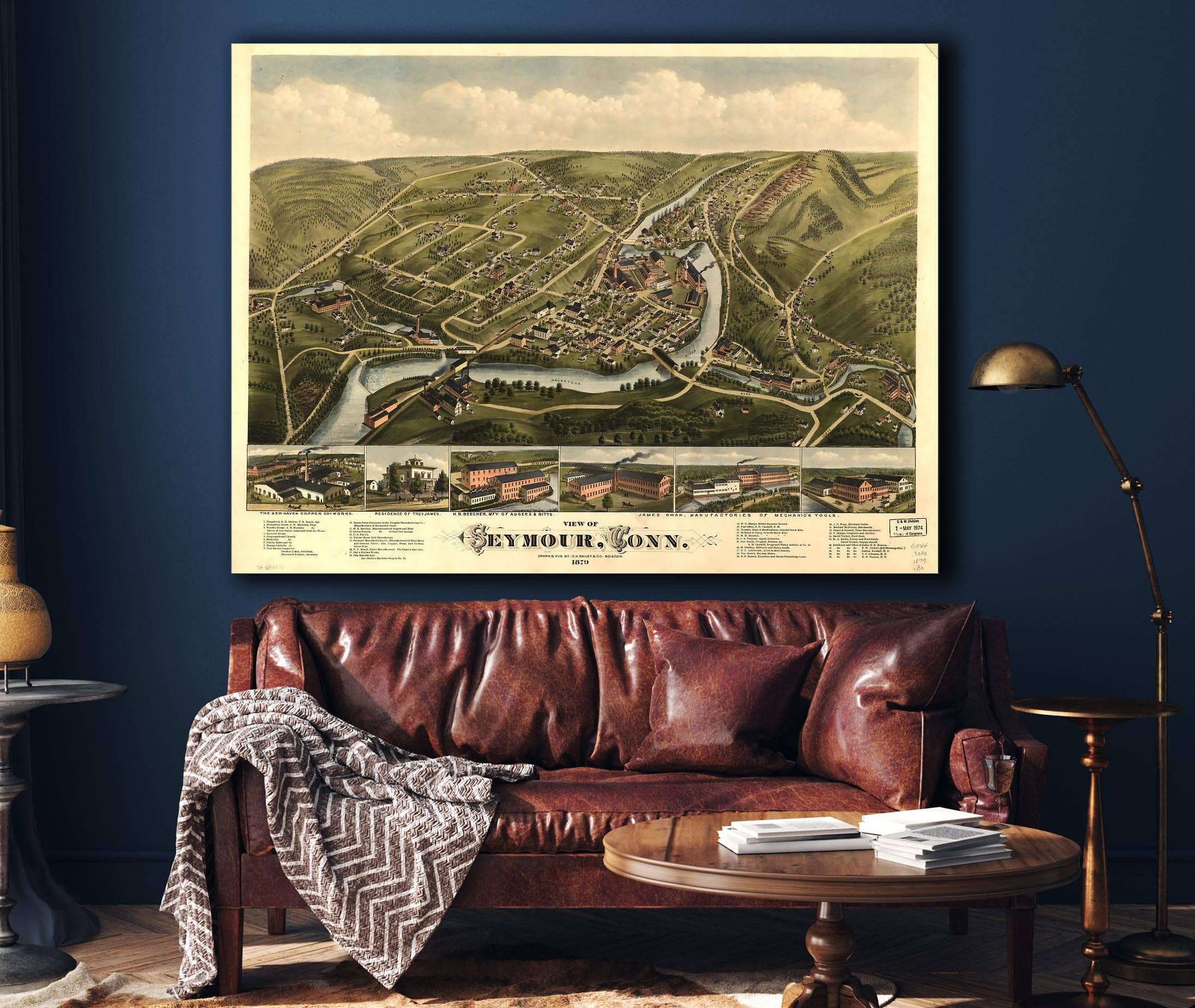 View Of Seymour Conn 1879 State of Connecticut - Image 4