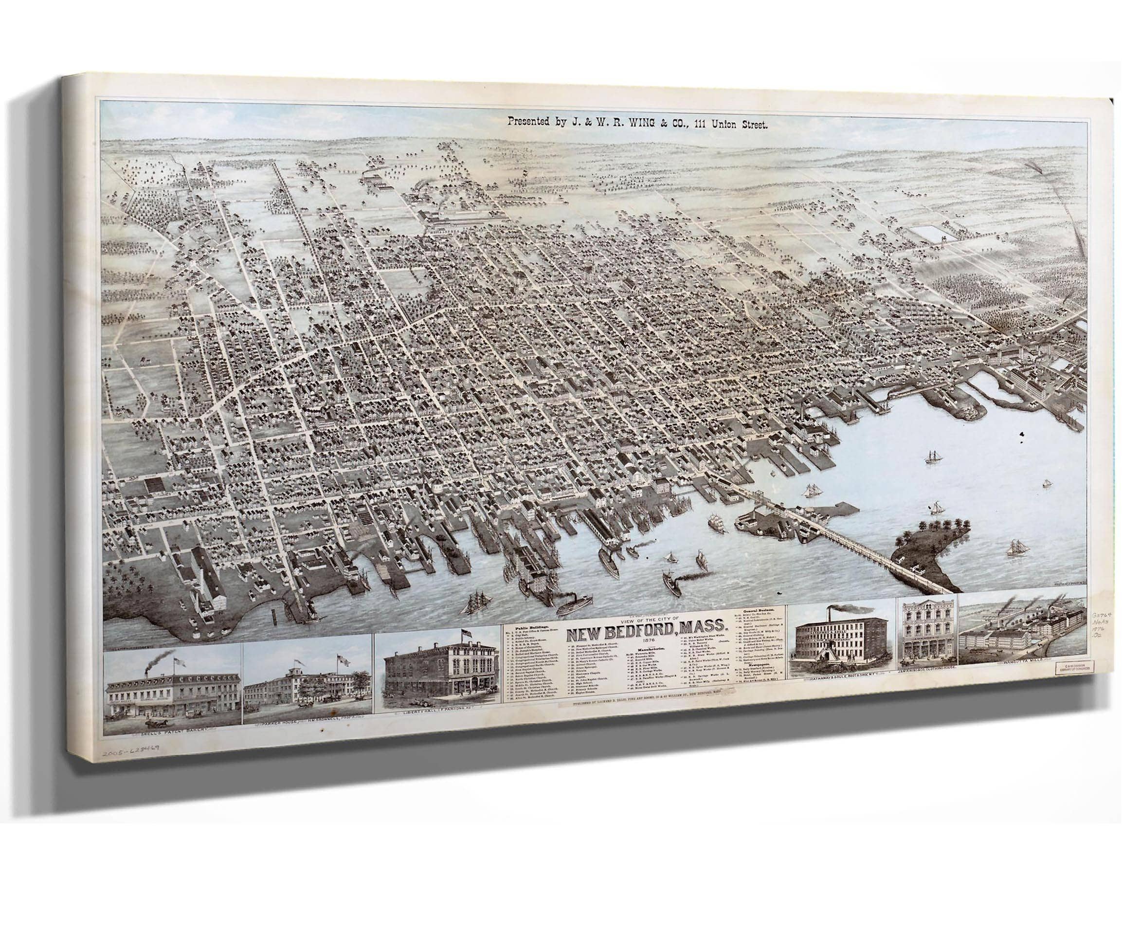View Of The City Of New Bedford Mass 1876 State Of Massachusetts