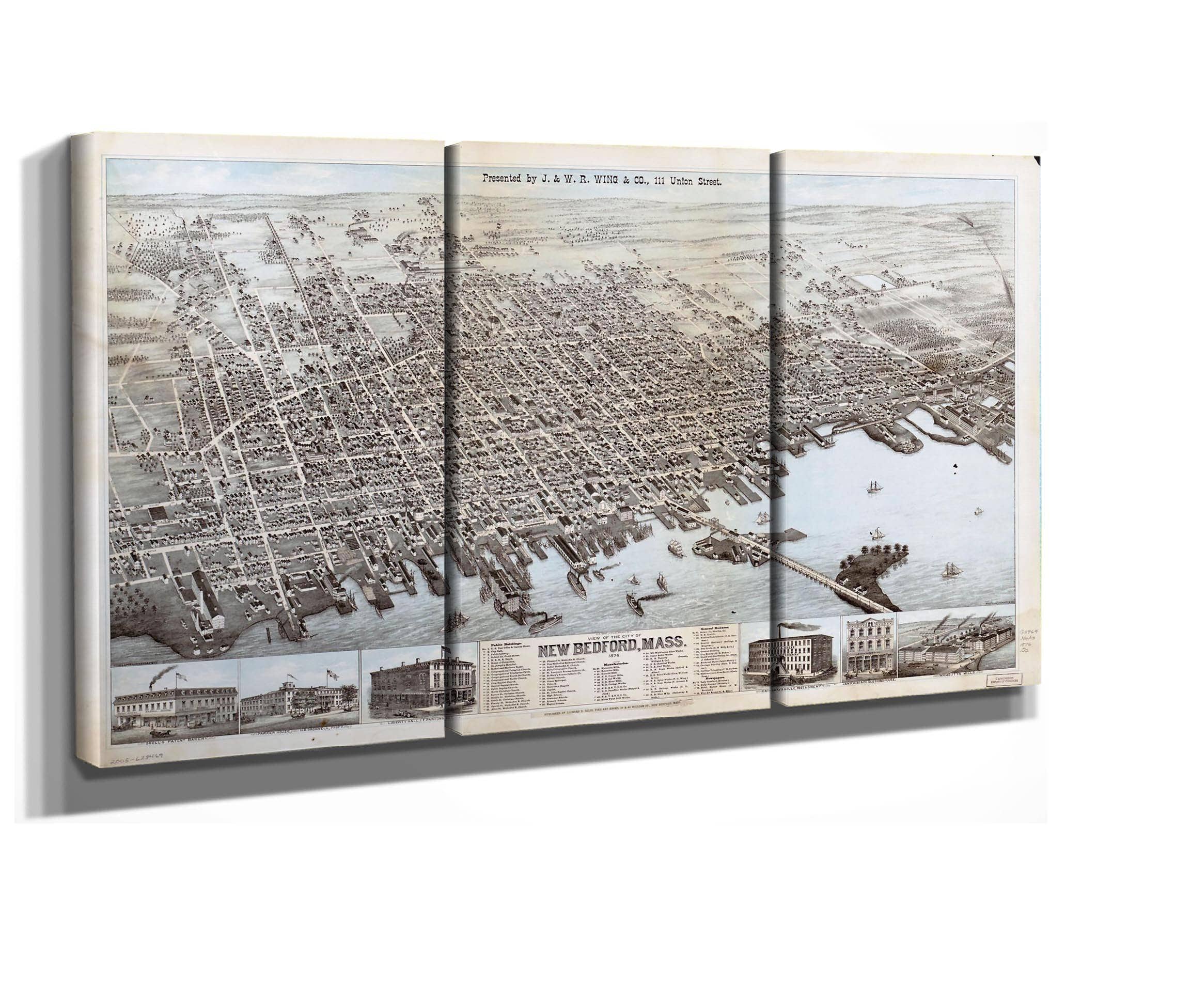 View Of The City Of New Bedford Mass 1876 State Of Massachusetts - Image 3