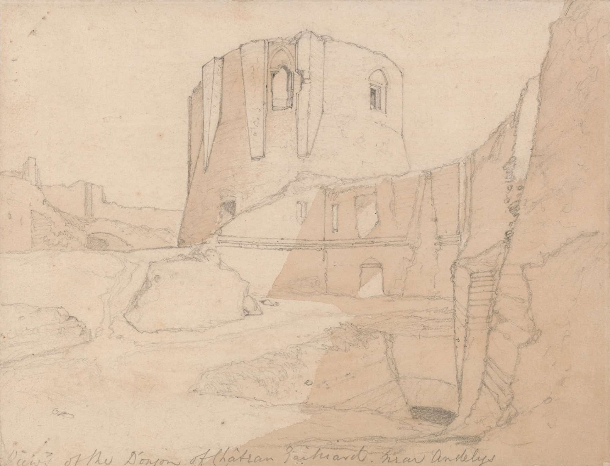 View Of The Donjon Of Chateau Gaillard Near Andelys Normandy by John Sell Cotman