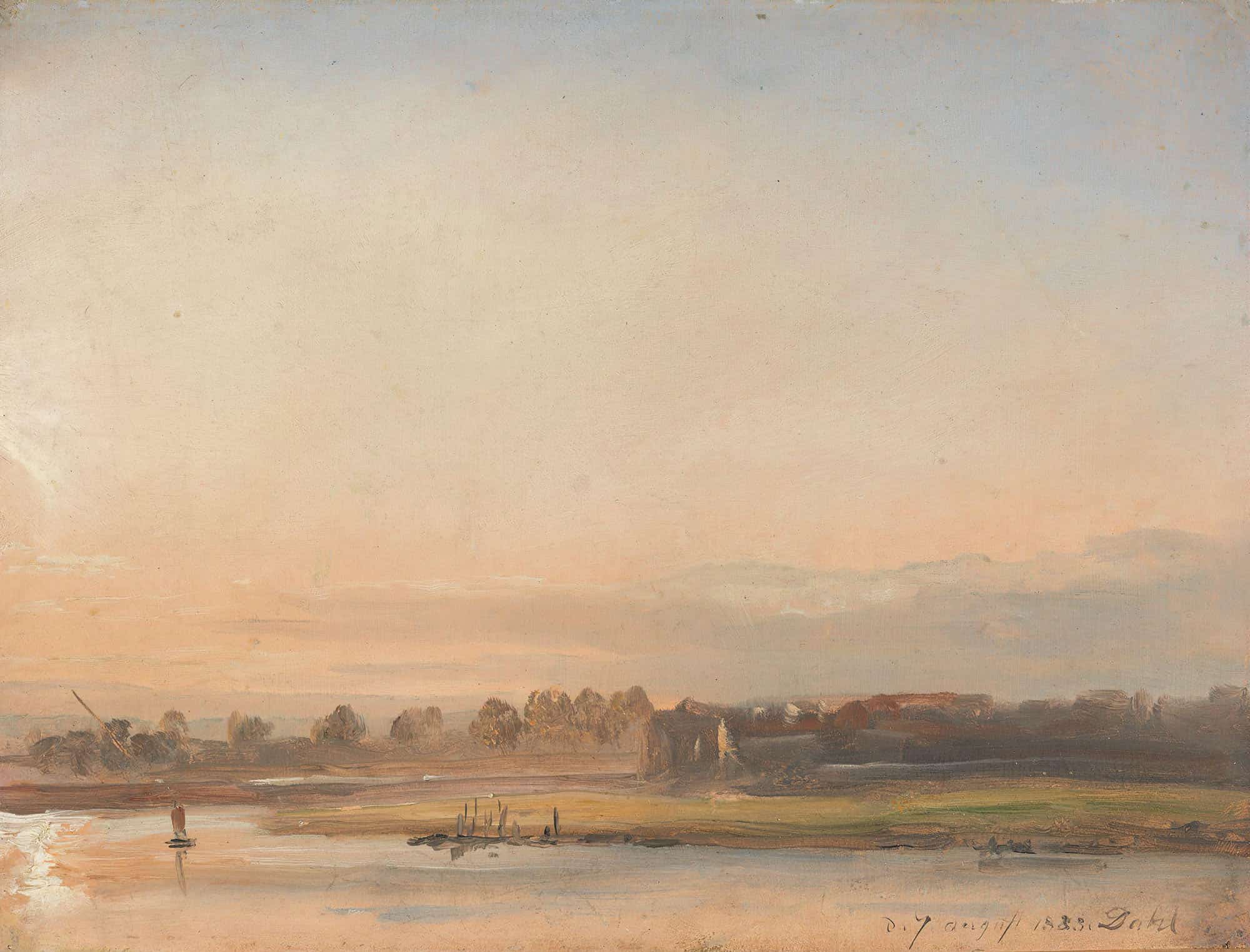 View Of The Elbe by Johan Christian Dahl