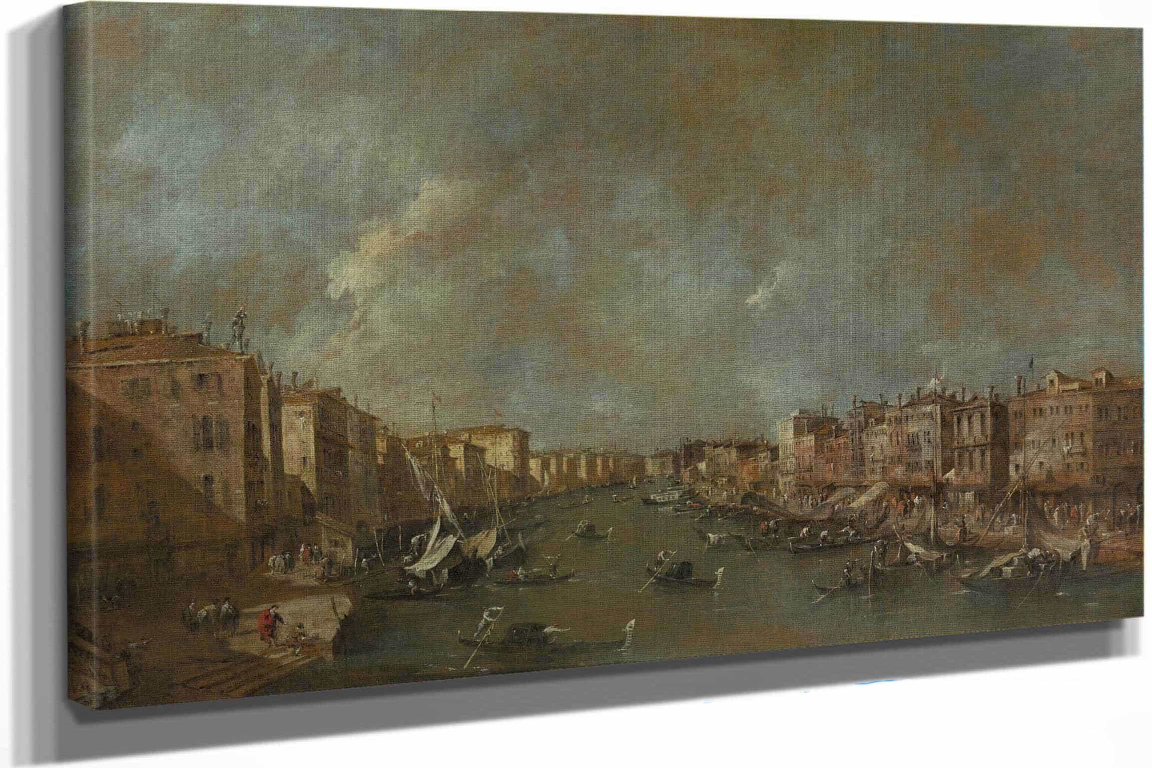View Of The Grand Canal From The Ponte Di Rialto After by Francesco Guardi