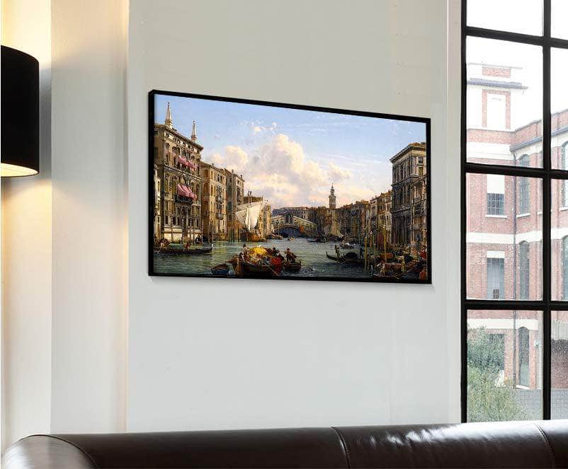 View Of The Grand Canal Rial To Bridge Venice Painting Friedrich Nerly Canvas Art - Image 4