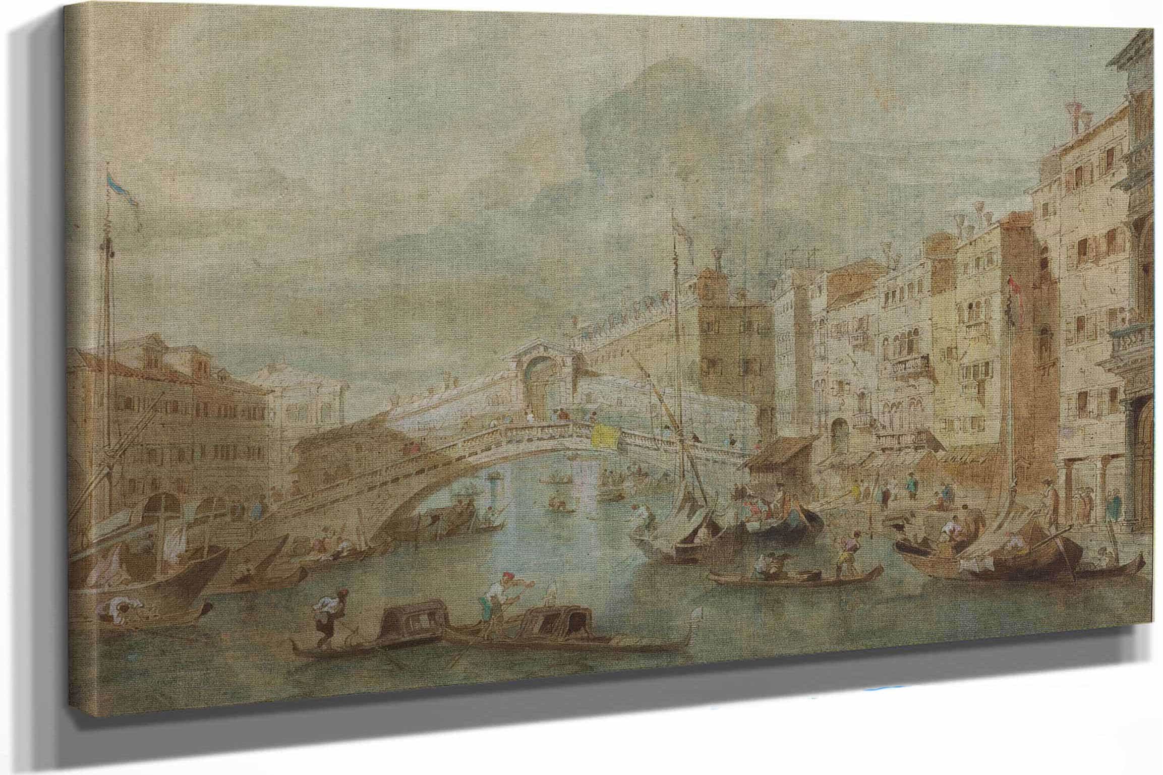 View Of The Rialto Bridge Venice by Francesco Guardi
