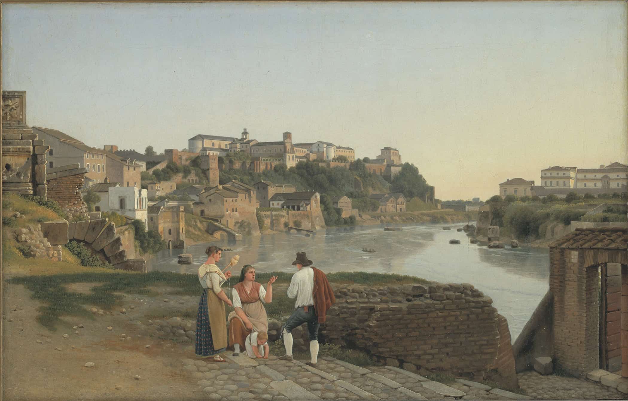 View Of The Tiber Towards The Aventin Hill In Rome by Christoffer Wilhelm Eckersberg - Image 2