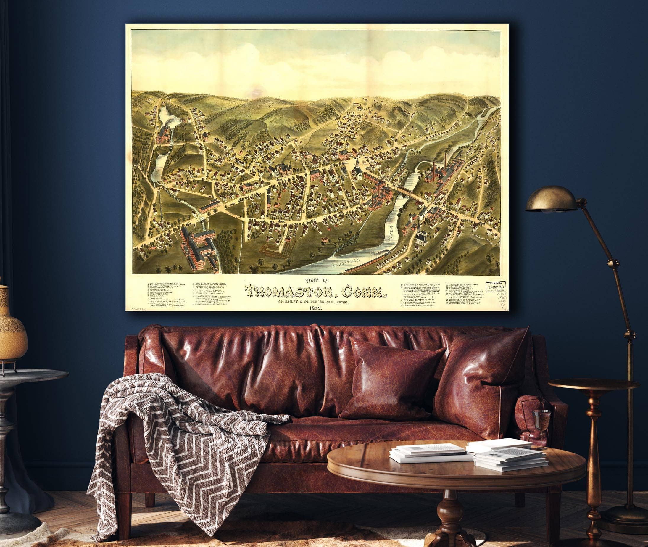 View Of Thomaston Conn 1879 State of Connecticut - Image 4