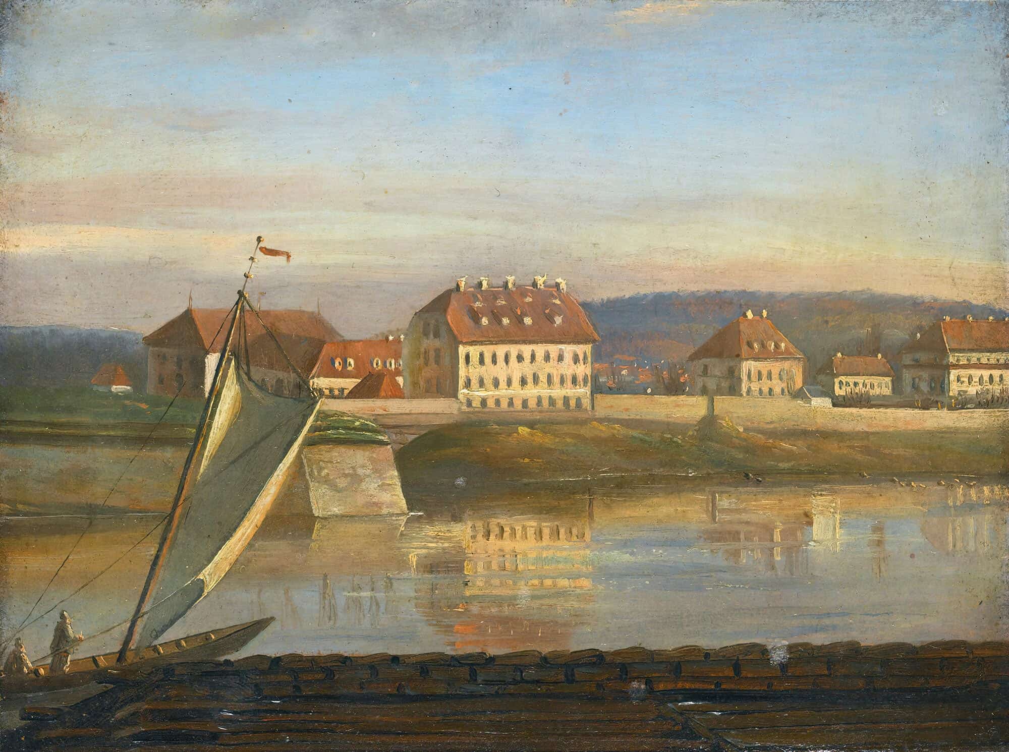 View Over The Elbe And The Barracks by Johan Christian Dahl