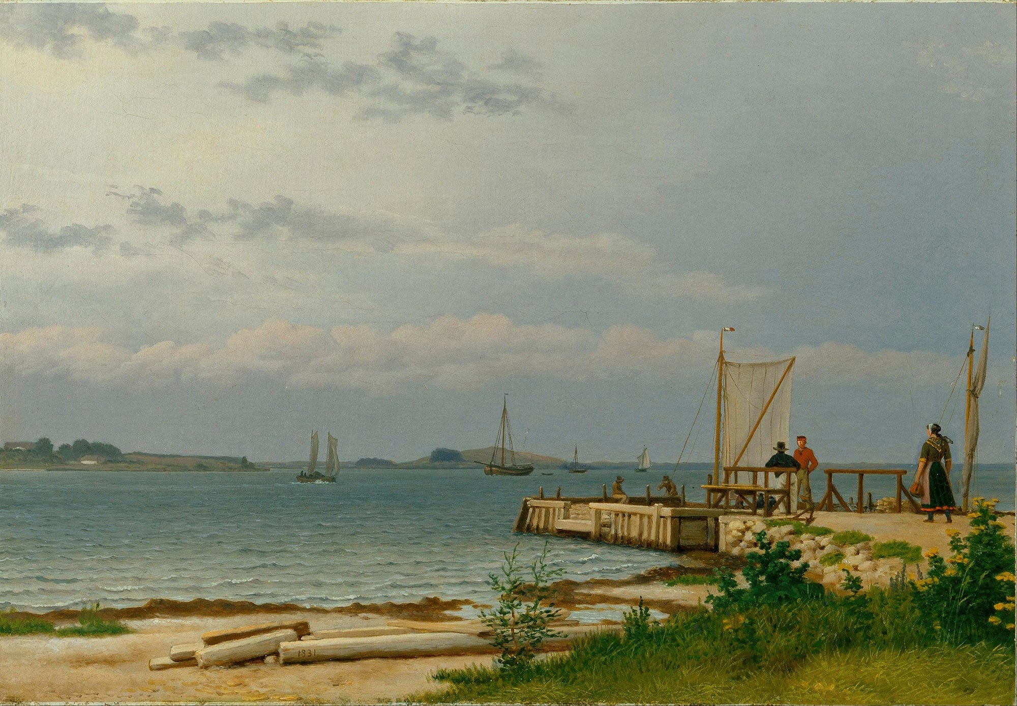 View Towards Koster From The Jetty At Kallehave by Christoffer Wilhelm Eckersberg