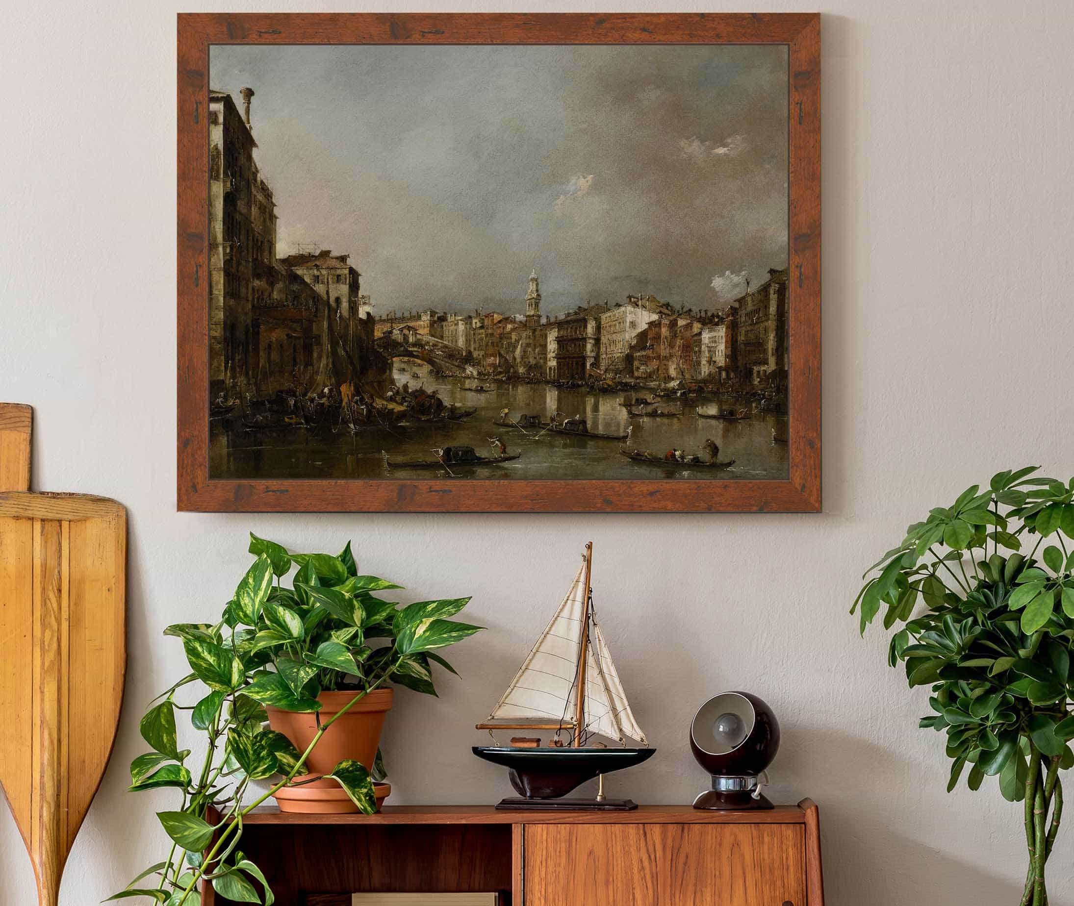 View Up The Grand Canal Toward The Rialto by Francesco Guardi - Image 3