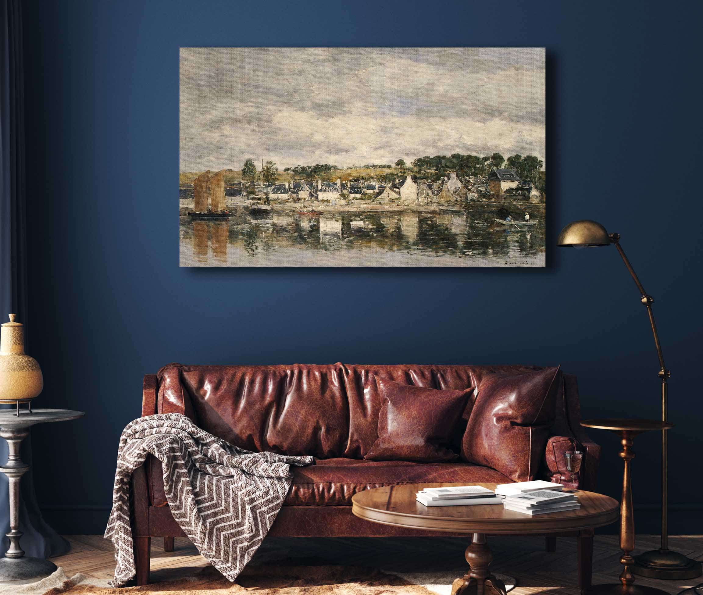 Village By A River by Eugene Boudin - Image 4