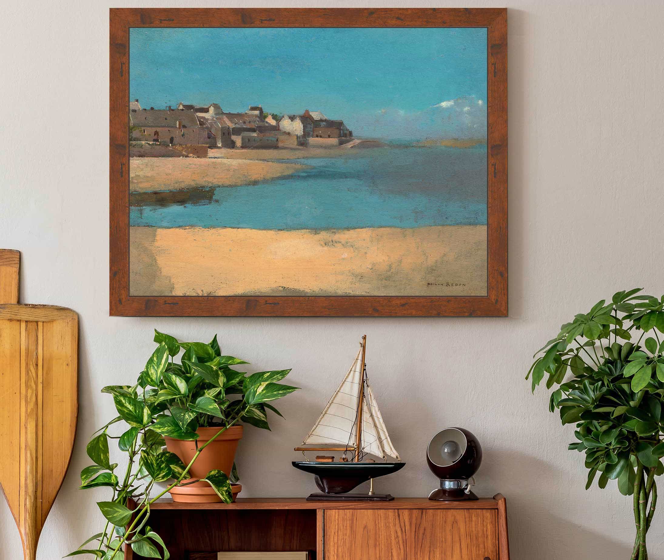 Village By The Sea In Brittany by Odilon Redon - Image 3