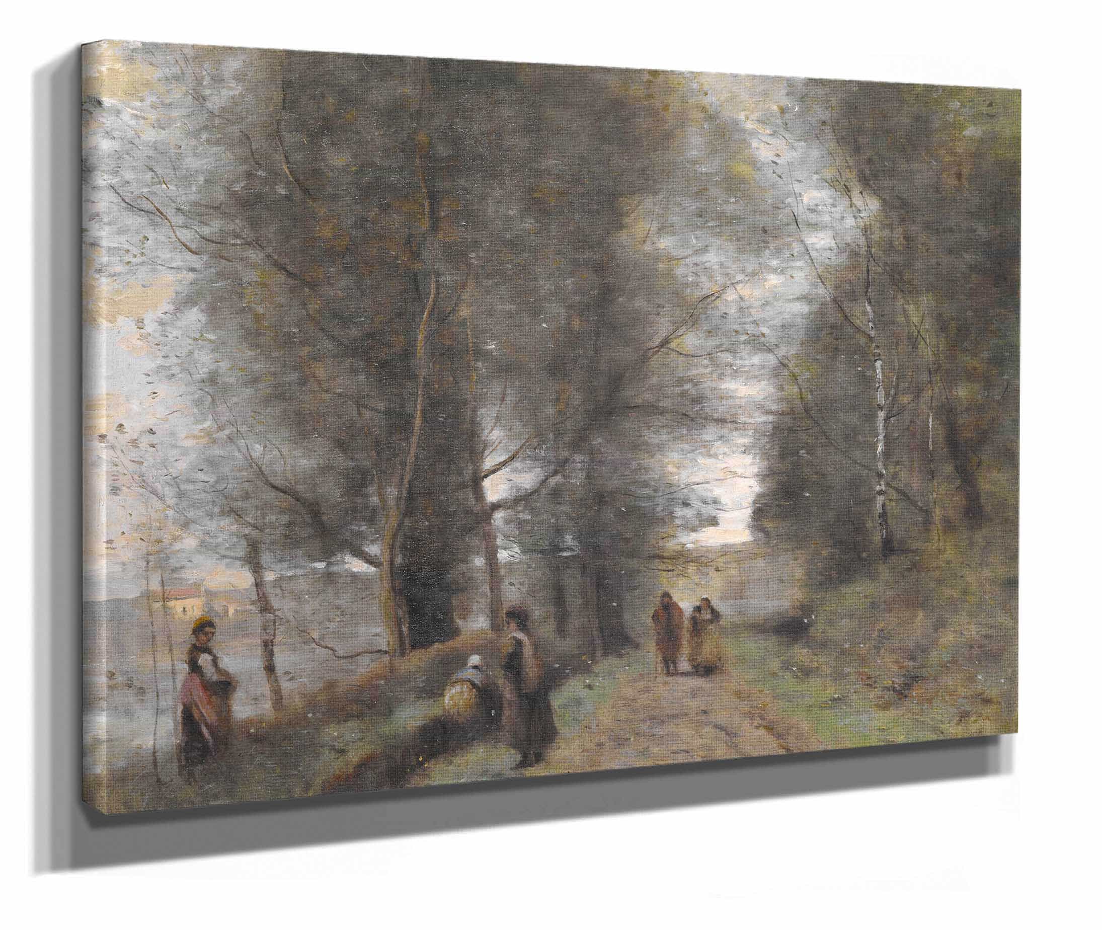 Ville Davray Woodland Path Bordering The Pond by Jean Baptiste Camille Corot - Image 2