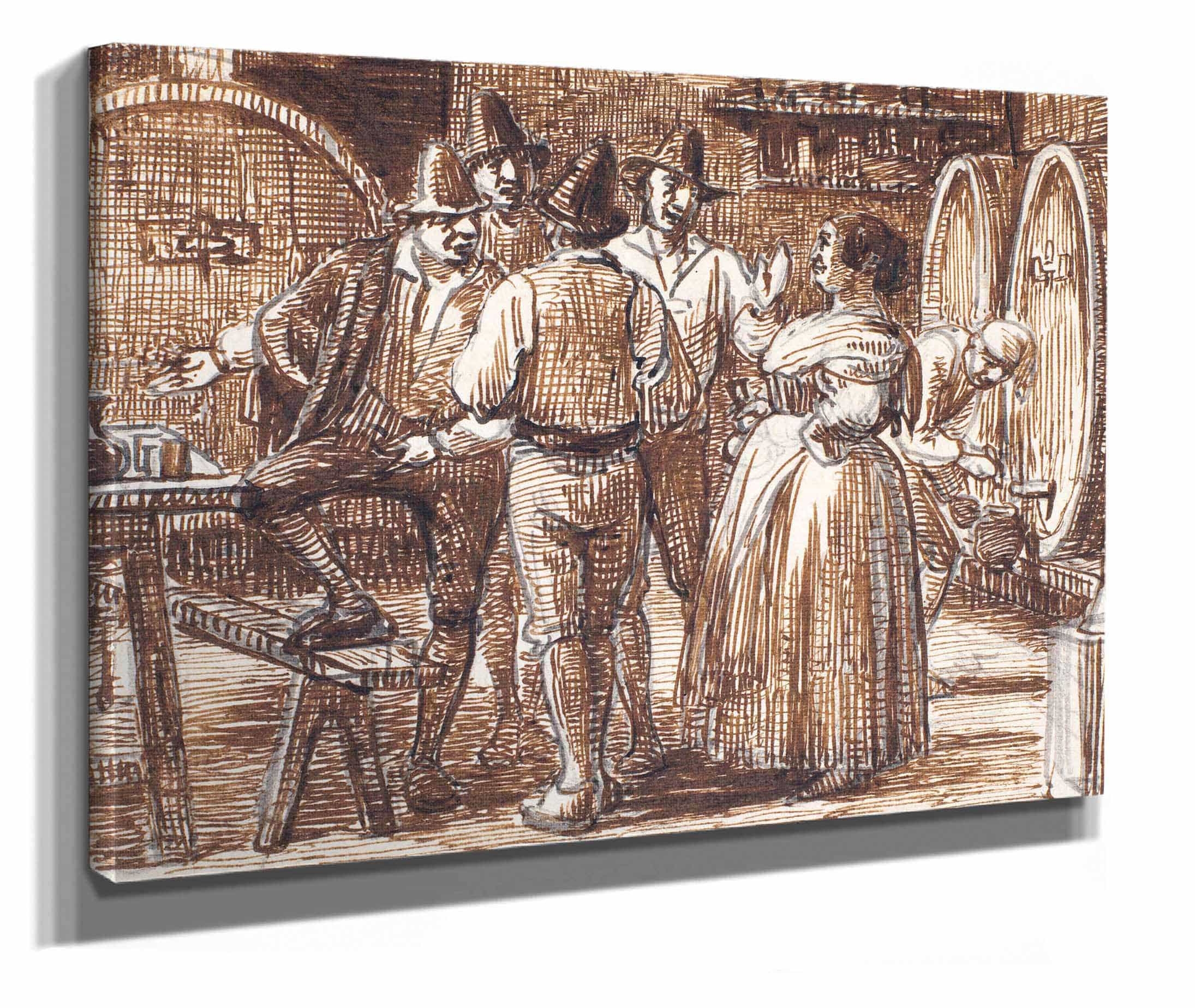 Vinen Proves I Kaelderen by Wilhelm Marstrand - Image 2