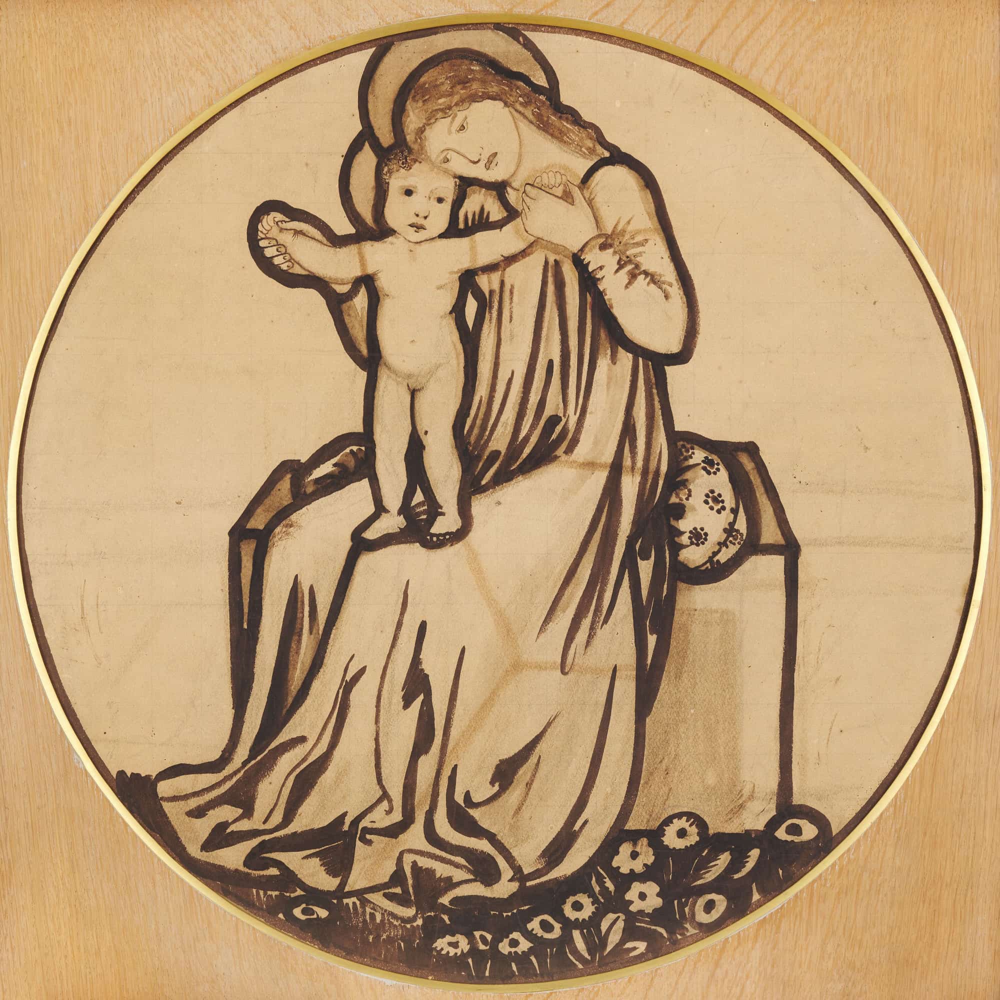 Virgin And Child by Sir Edward Coley Burne Jones - Image 4
