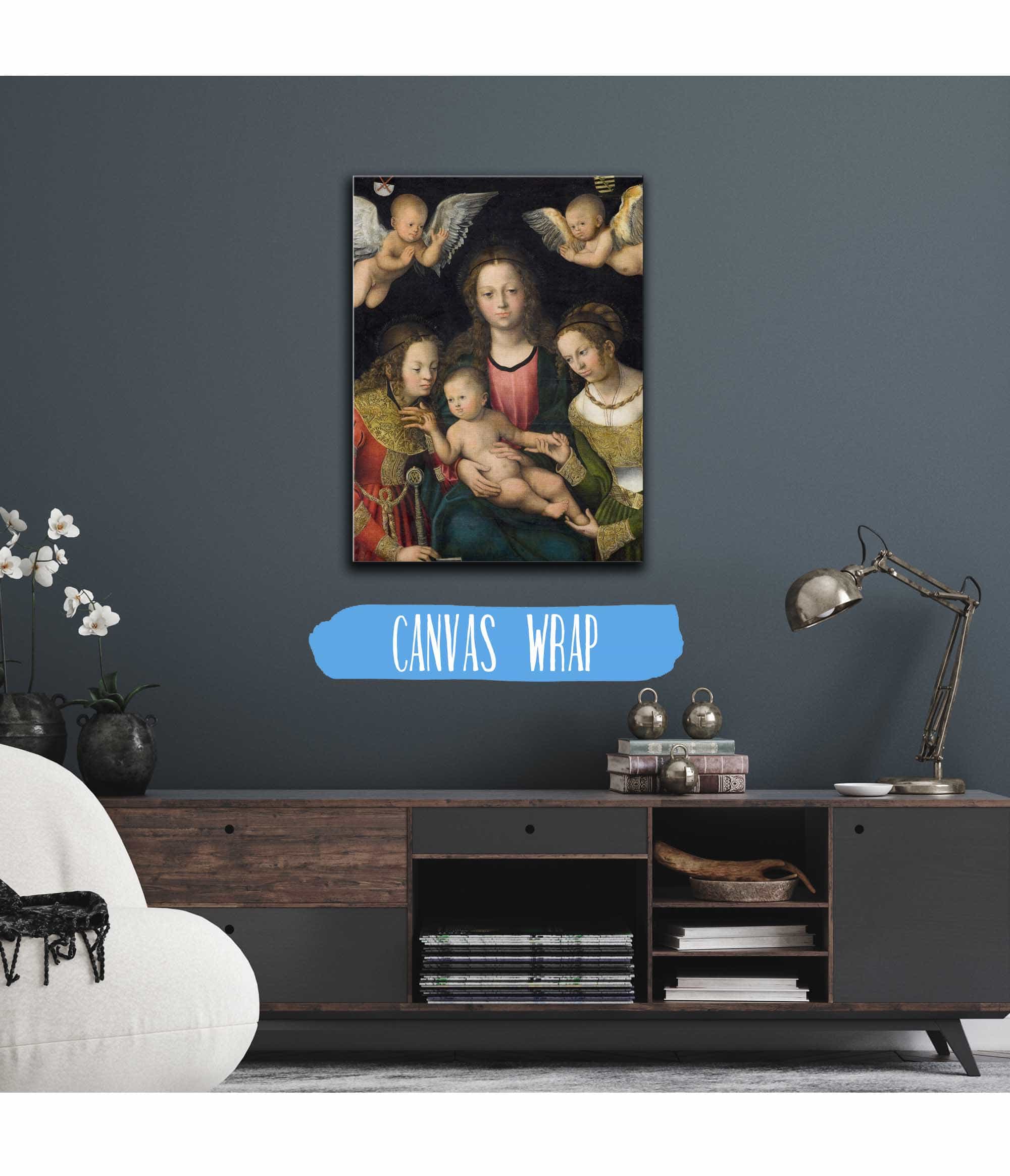 Virgin And Child With The Saints Catherine And Barbara by Lucas Cranach The Elder - Image 3