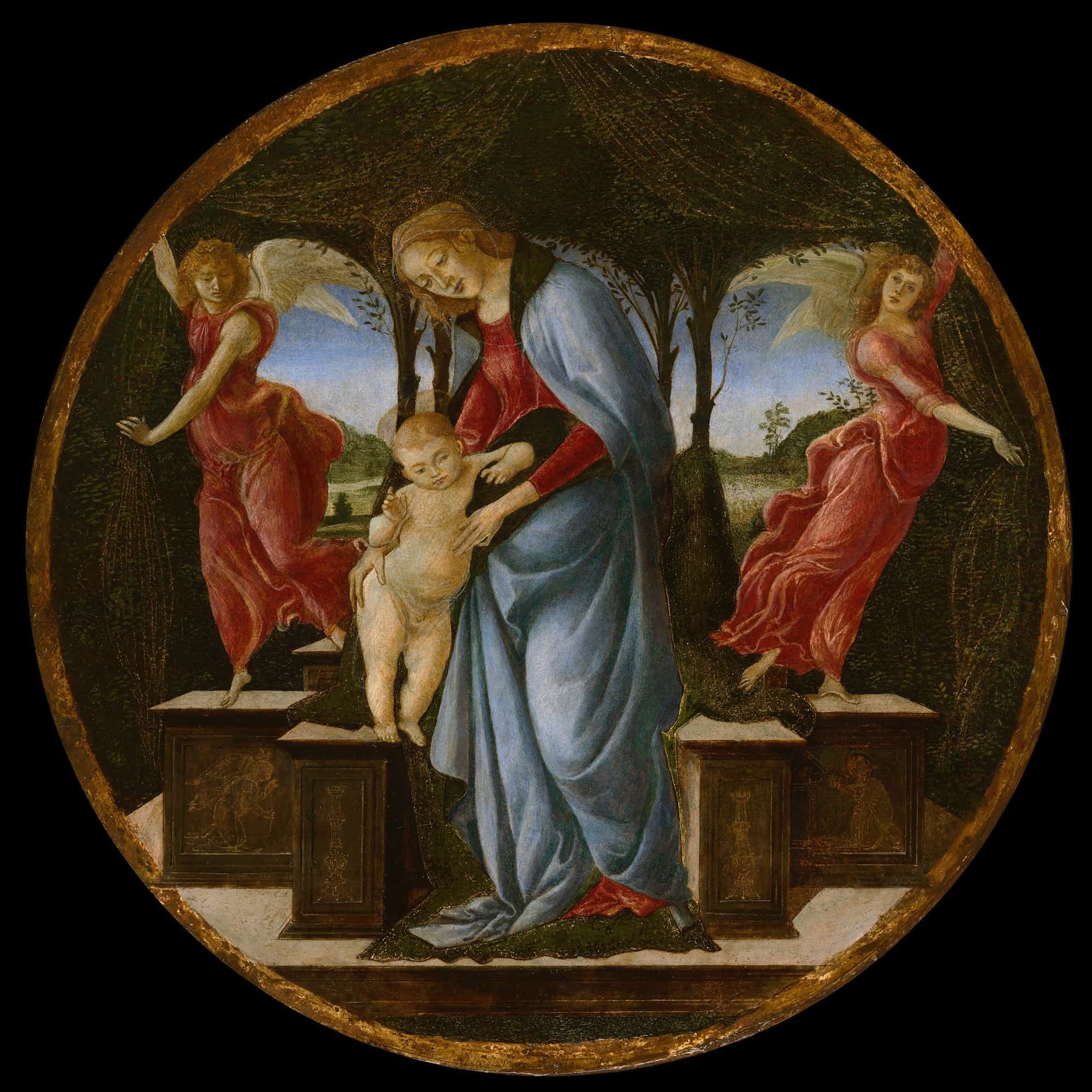Virgin And Child With Two Angels by Sandro Botticelli - Image 4