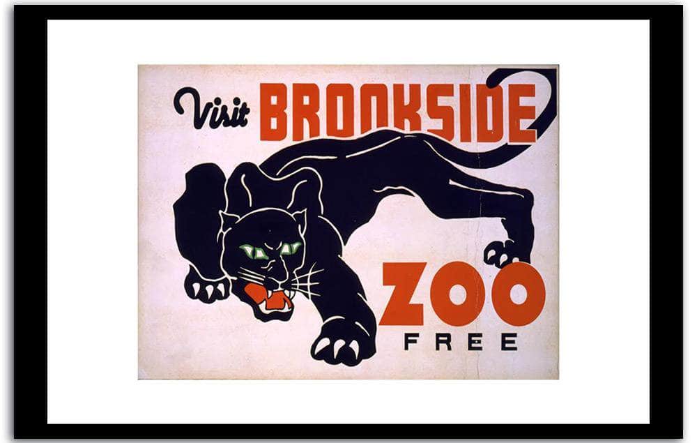 Visit Brookside Zoo  Vintage Poster